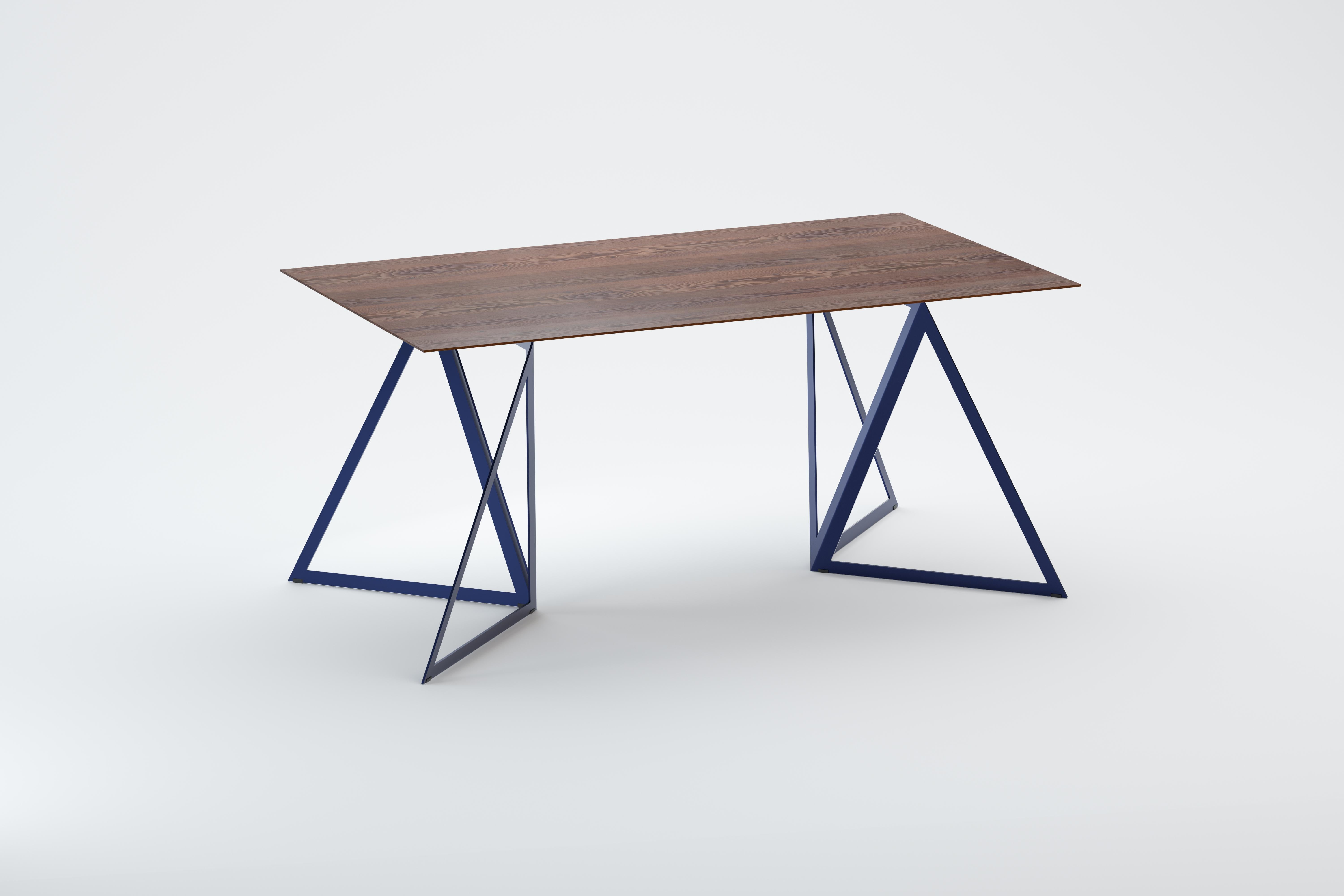 German Steel Stand Table 160 Walnut by Sebastian Scherer For Sale