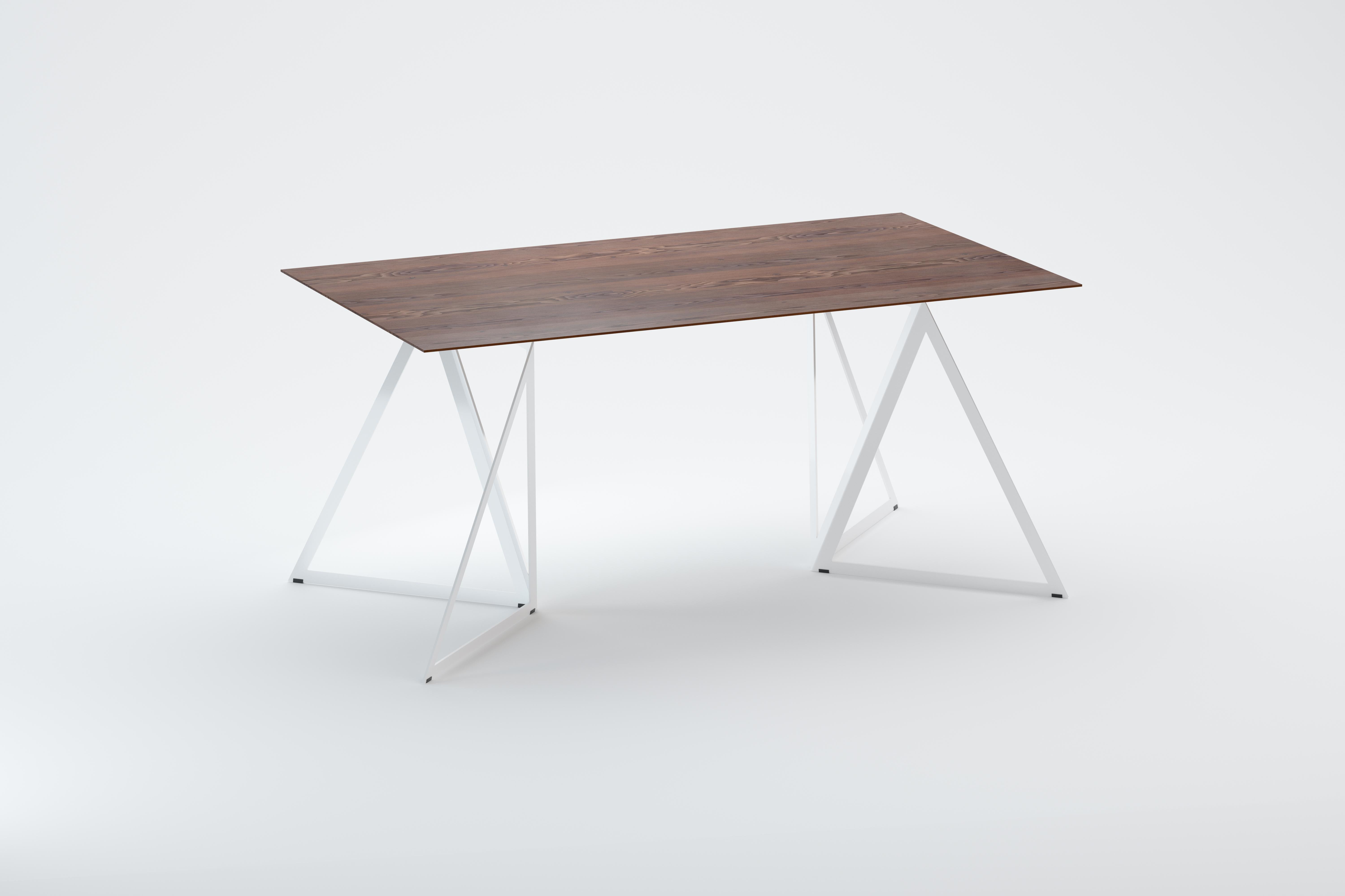 Steel Stand Table 160 Walnut by Sebastian Scherer In New Condition For Sale In Geneve, CH