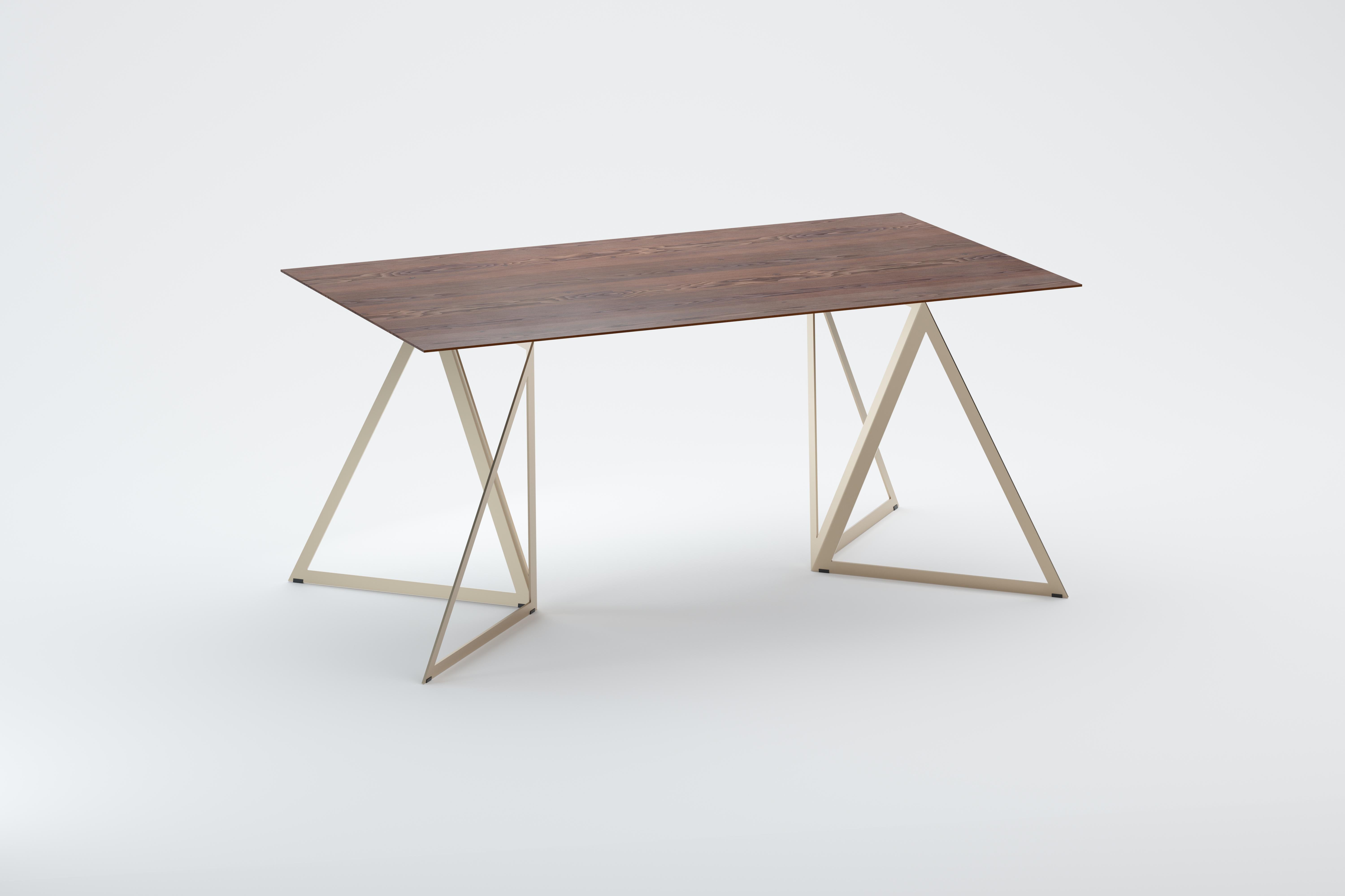 Steel Stand Table 160 Walnut by Sebastian Scherer For Sale 1