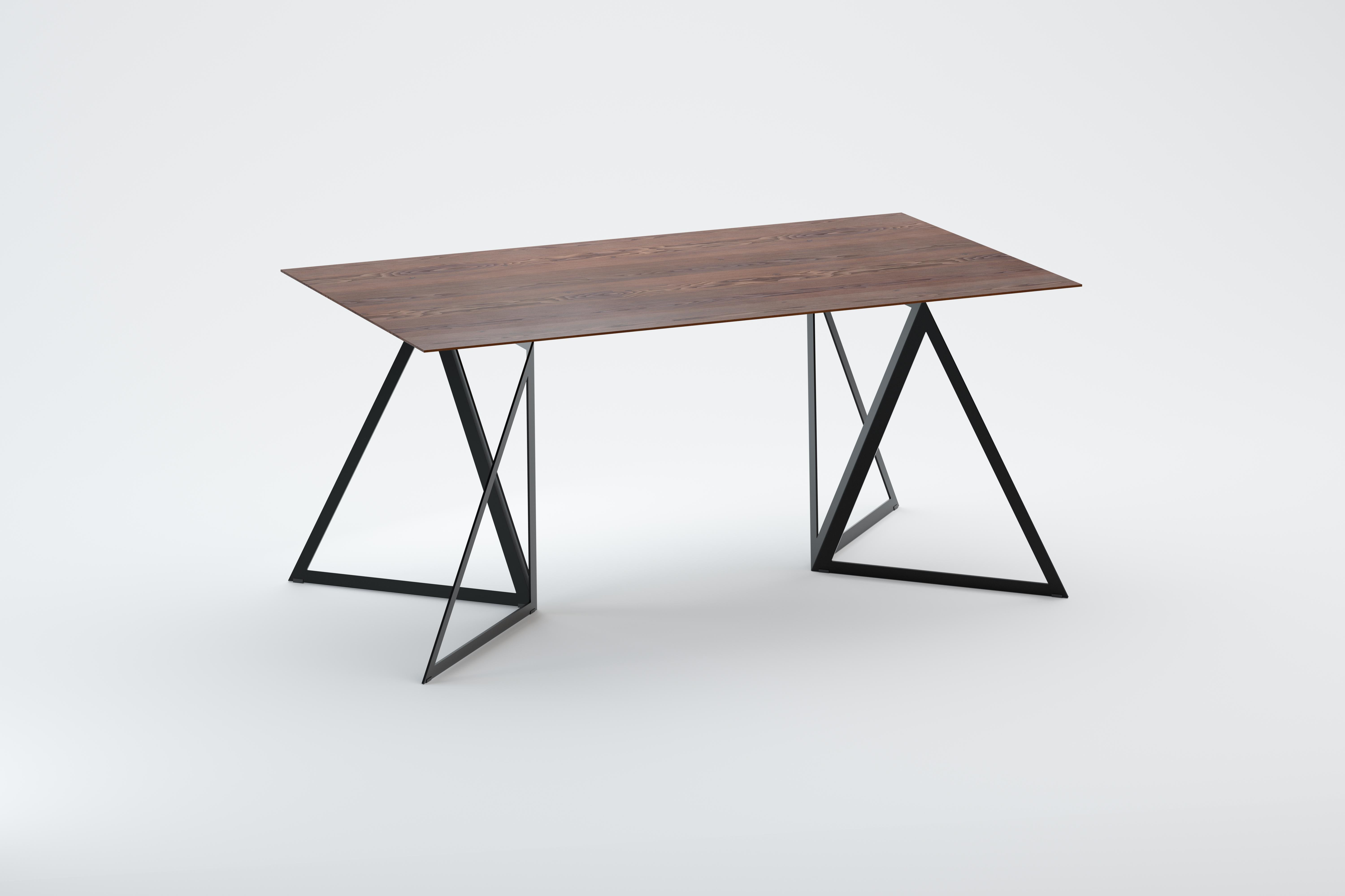 Steel Stand Table 160 Walnut by Sebastian Scherer For Sale 2