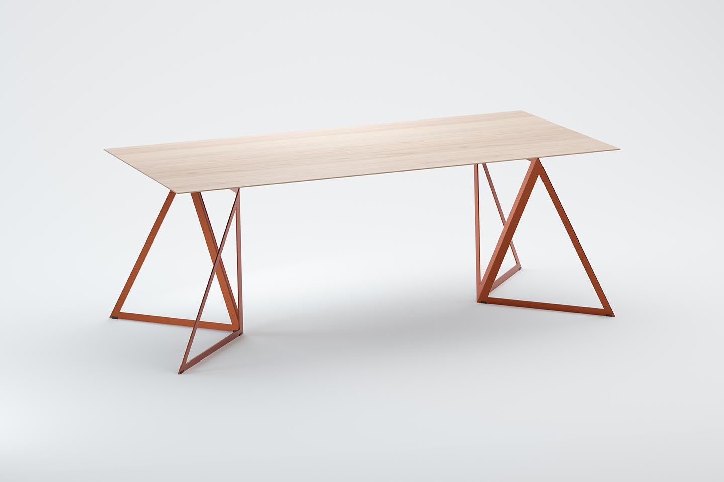 Contemporary Steel Stand Table 200 Ash by Sebastian Scherer For Sale