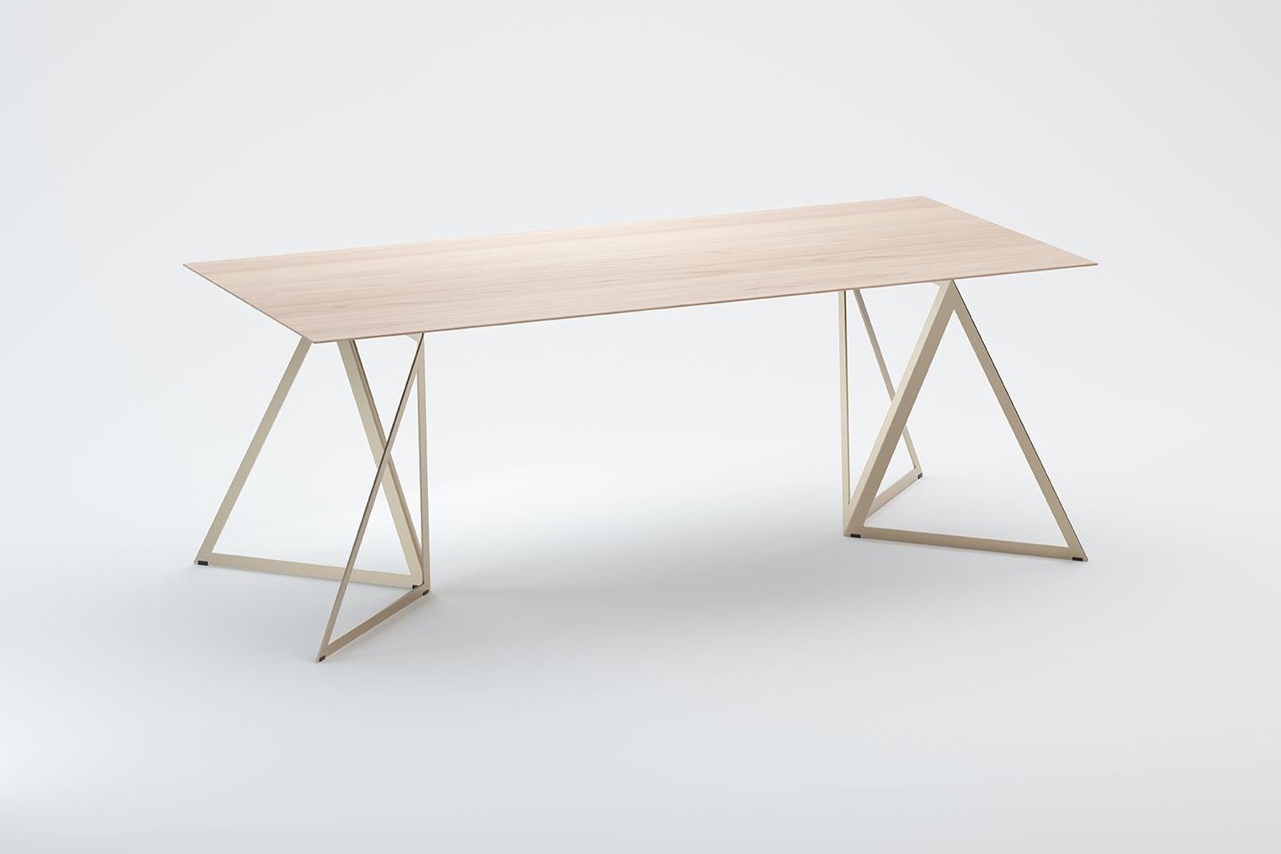 Stahlständer-Tisch 200 Asche von Sebastian Scherer (Holz) im Angebot