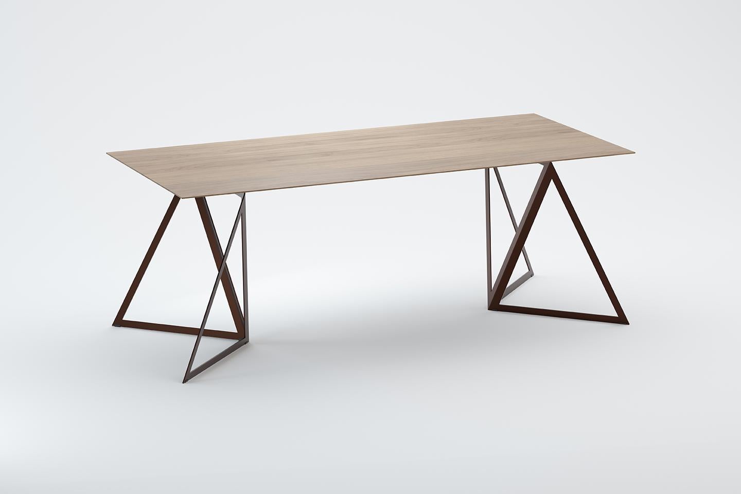 Steel Stand Table 200 Oak by Sebastian Scherer 4