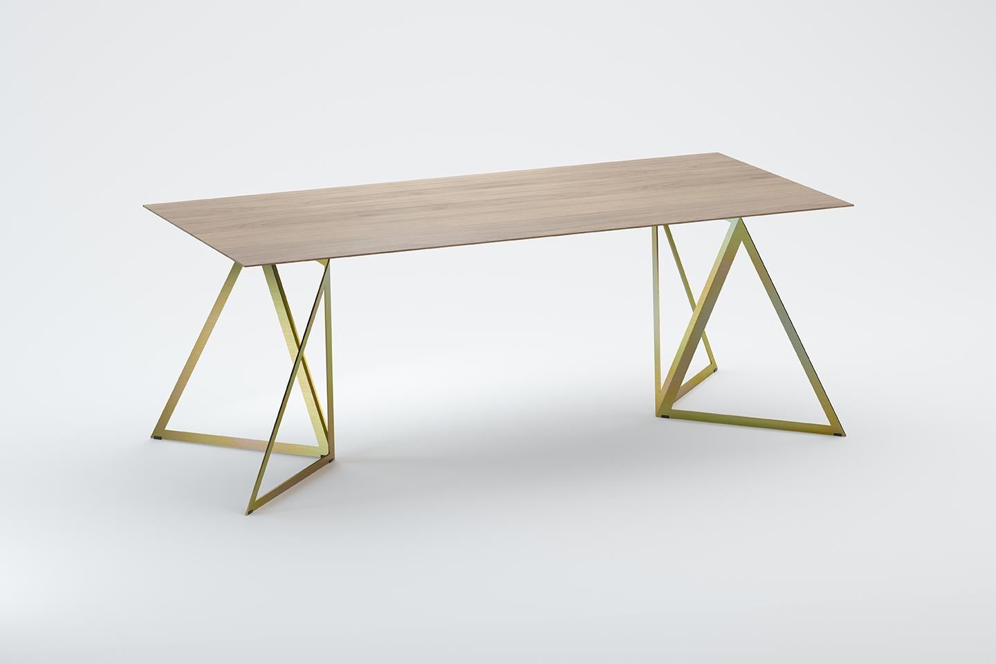 Steel stand table 200 oak by Sebastian Scherer
Dimensions: D200 x W90 x H74 cm
Materials: Oak, Steel, Wood
Also Available: Colours:Solid wood (matt lacquered or oiled): black and white stained ash / natural oak / american walnut
Steel (matt):