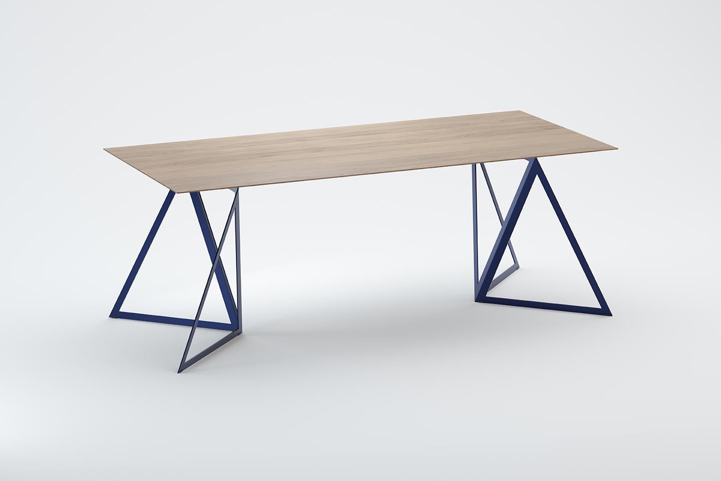 German Steel Stand Table 200 Oak by Sebastian Scherer