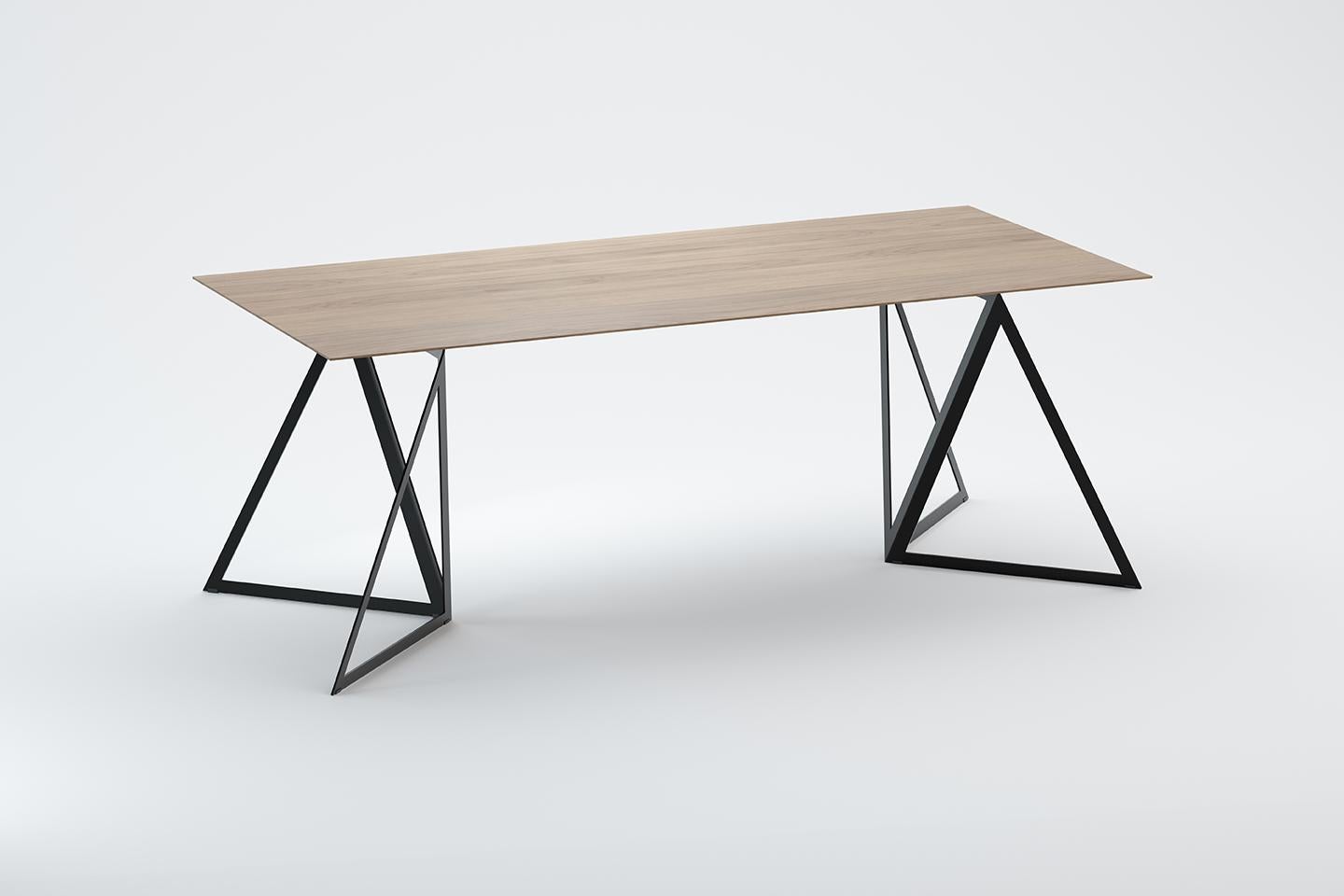 Steel Stand Table 200 Oak by Sebastian Scherer 2