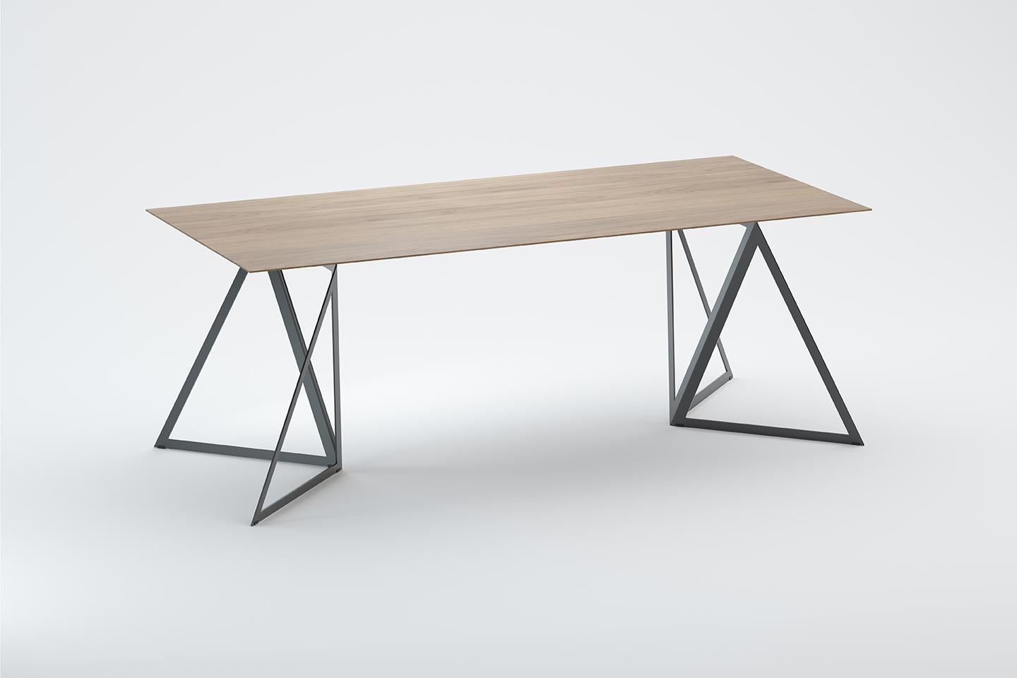 Steel Stand Table 200 Oak by Sebastian Scherer 3