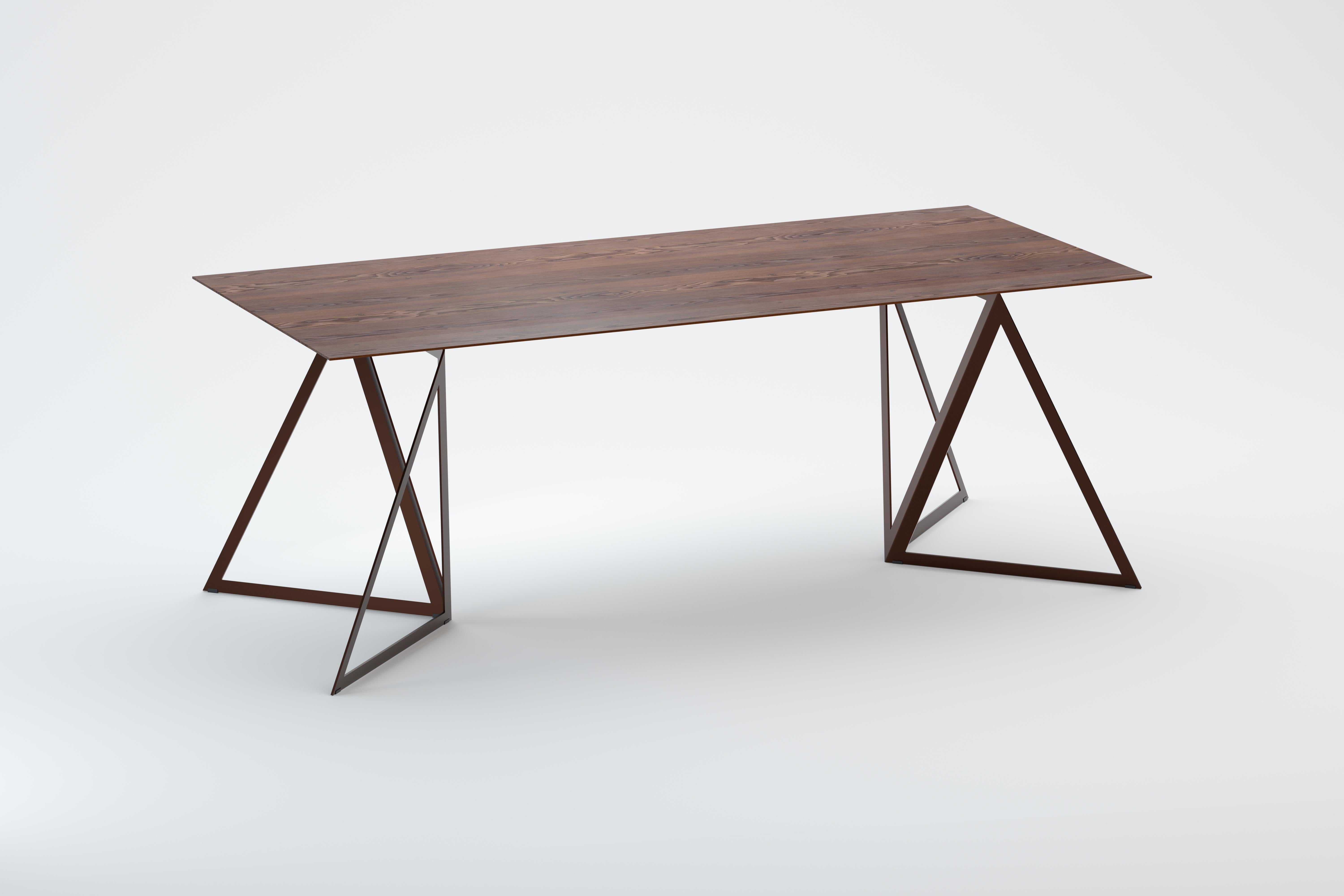 Steel Stand Table 200 Walnut by Sebastian Scherer 4