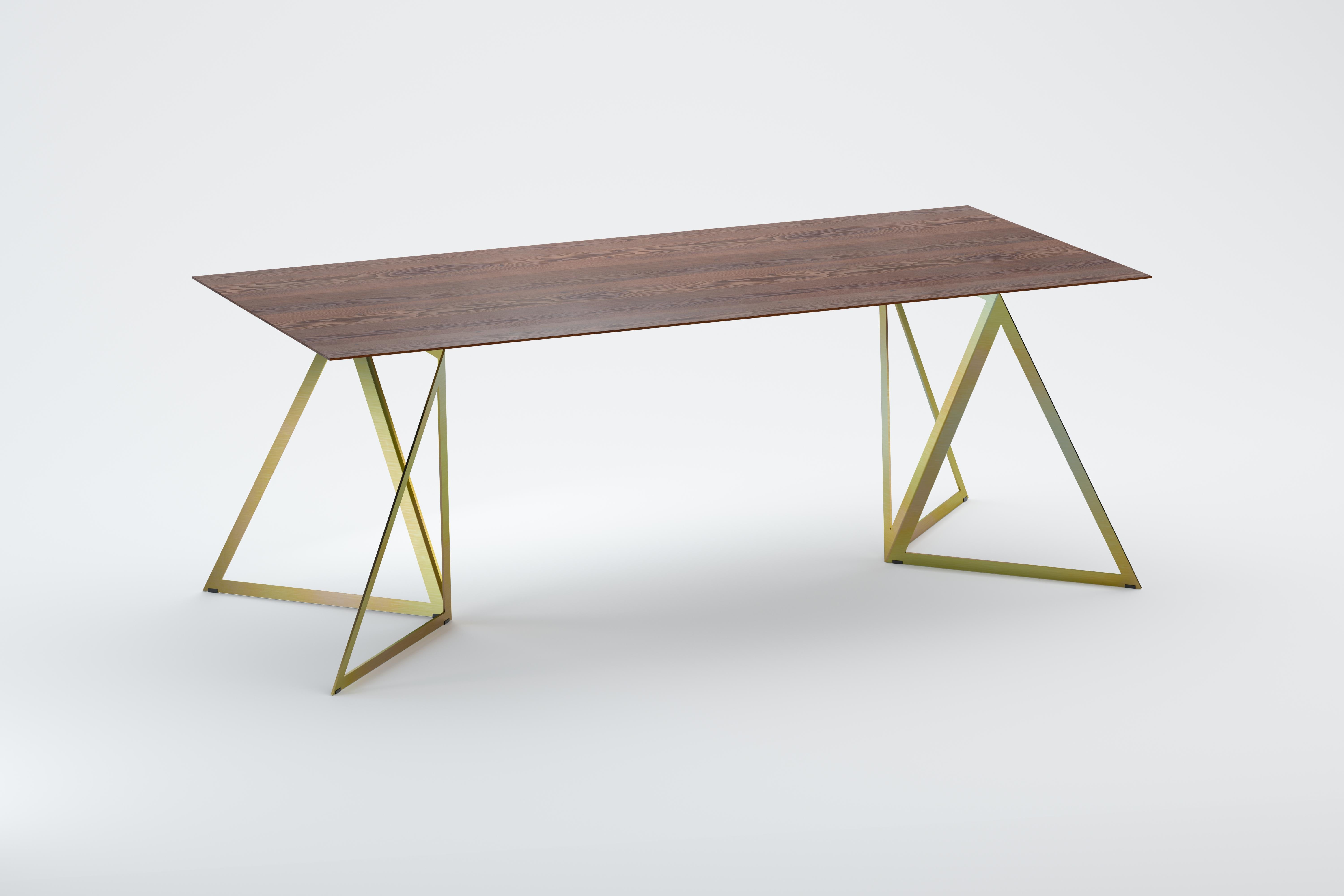 Steel stand table 200 Walnut by Sebastian Scherer
Dimensions: D200 x W90 x H74 cm
Materials: Walnut, Steel, Wood
Also Available: Colours:Solid wood (matt lacquered or oiled): black and white stained ash / natural oak / american walnut
Steel