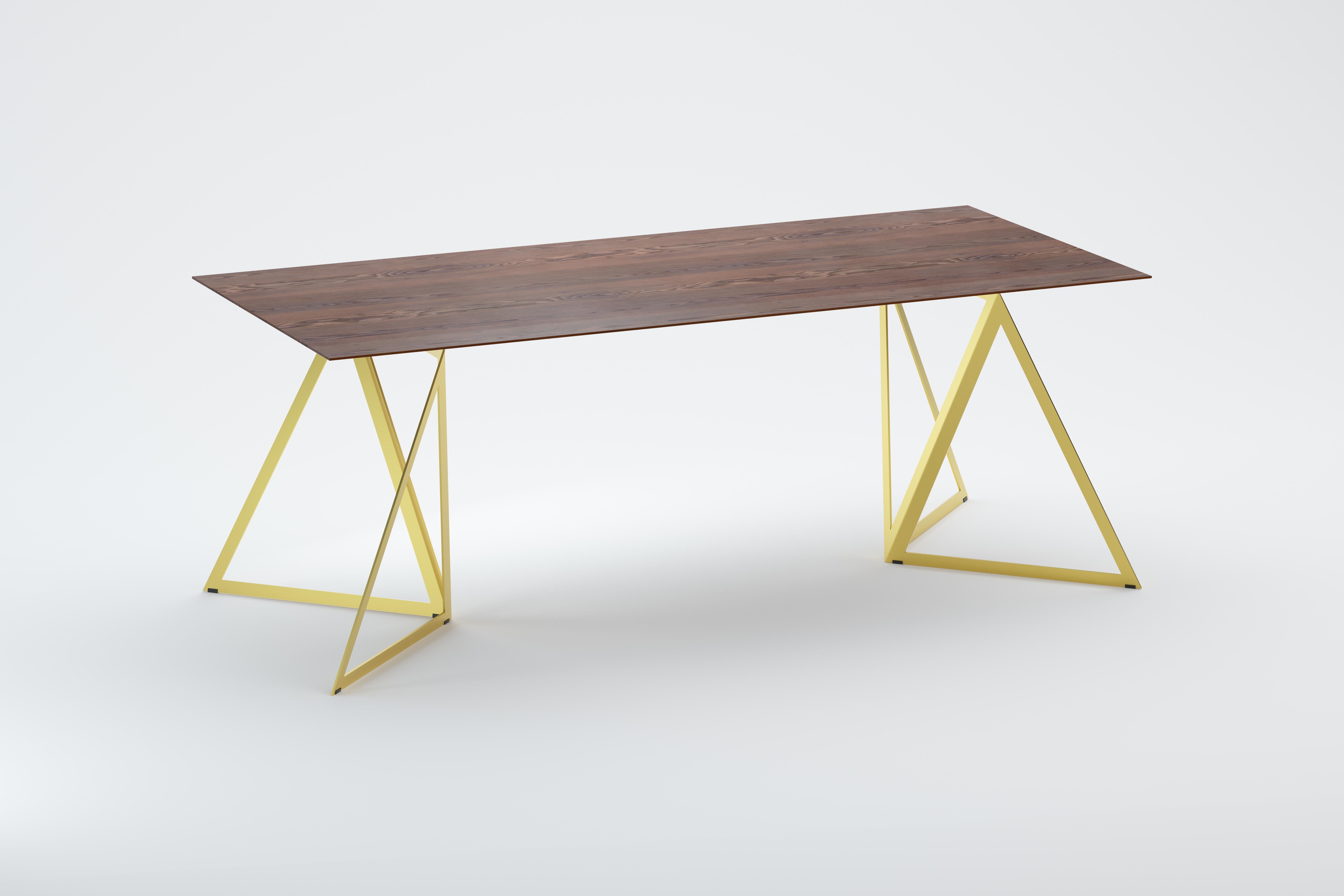 Post-Modern Steel Stand Table 200 Walnut by Sebastian Scherer For Sale