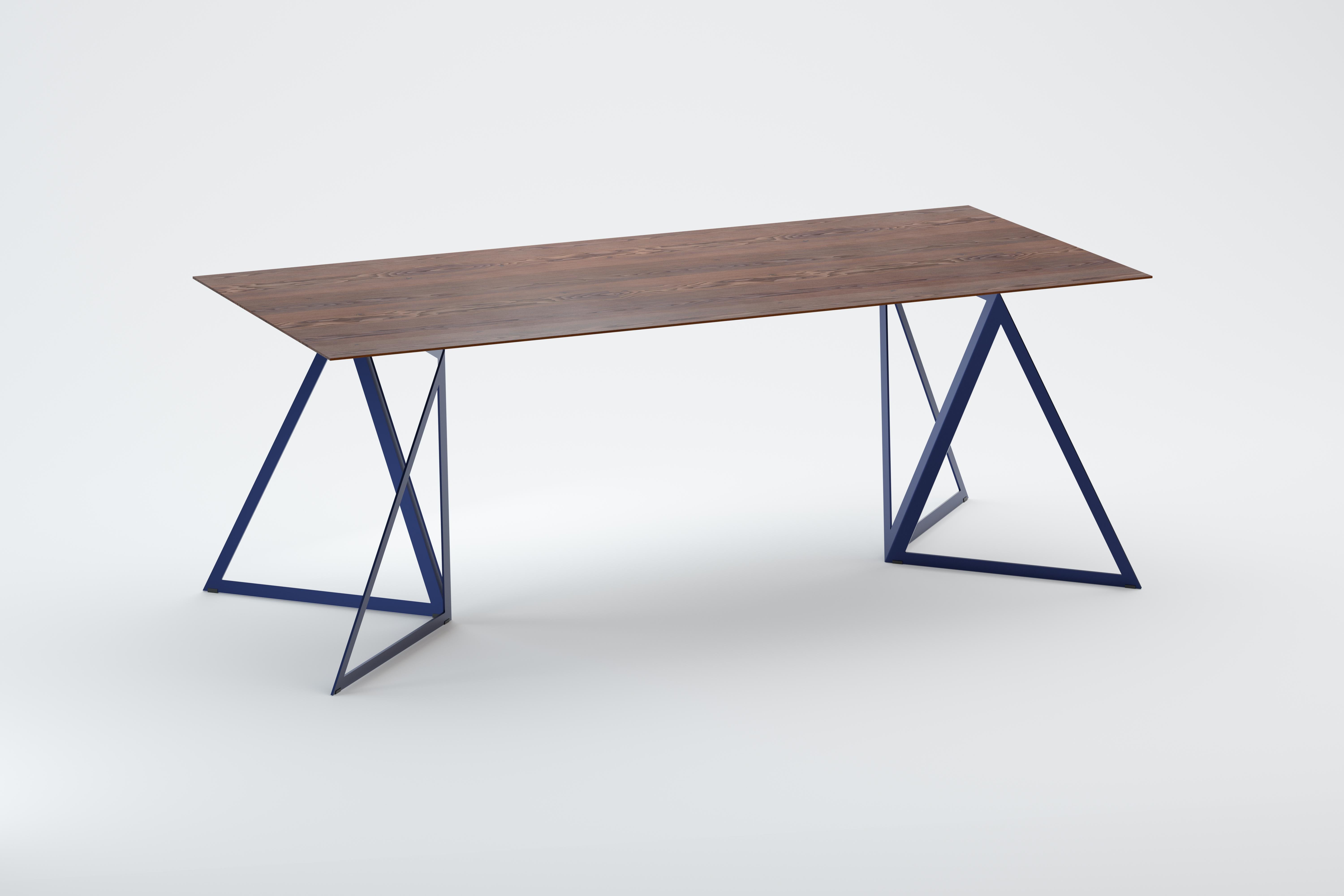 German Steel Stand Table 200 Walnut by Sebastian Scherer For Sale