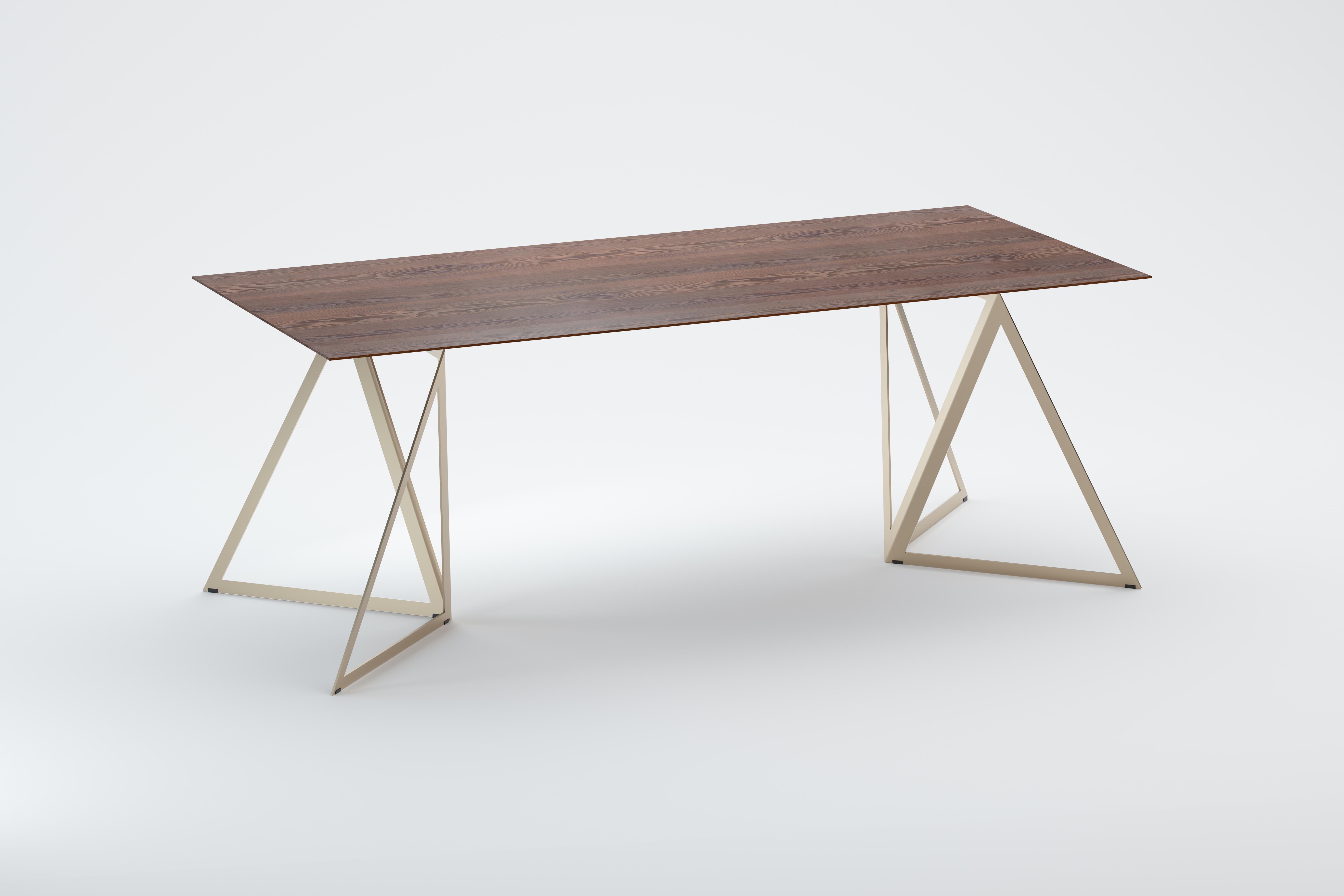 Steel Stand Table 200 Walnut by Sebastian Scherer For Sale 1