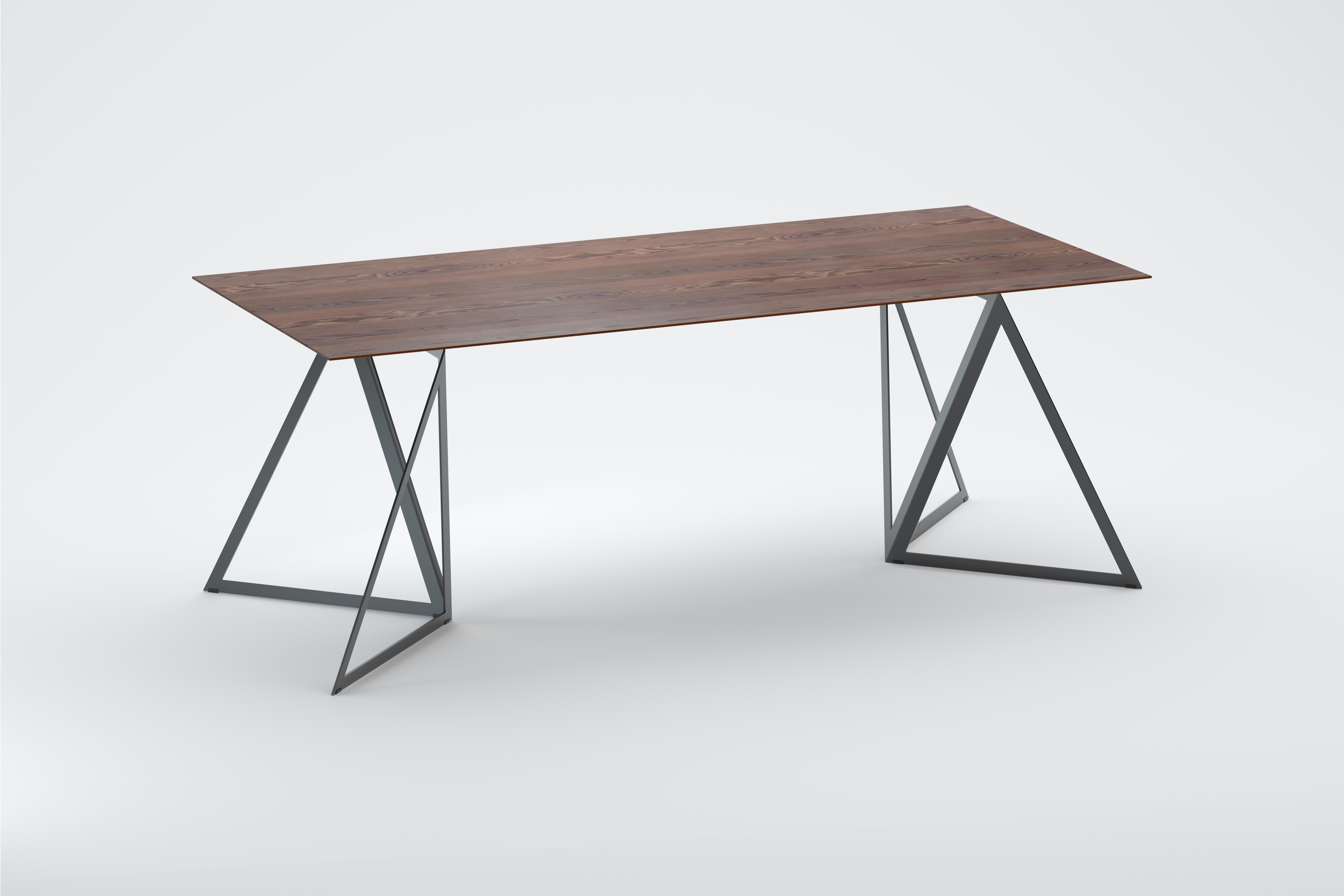 Steel Stand Table 200 Walnut by Sebastian Scherer 3