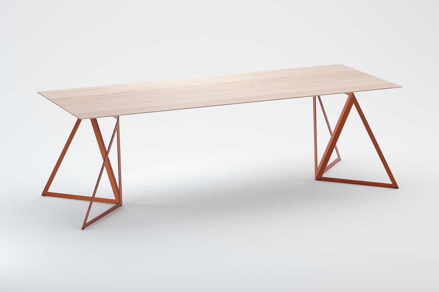Contemporary Steel Stand Table 240 Ash by Sebastian Scherer