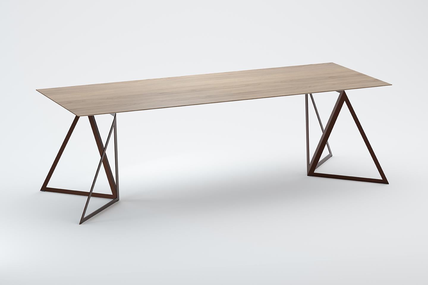 Steel Stand Table 240 Oak by Sebastian Scherer For Sale 4