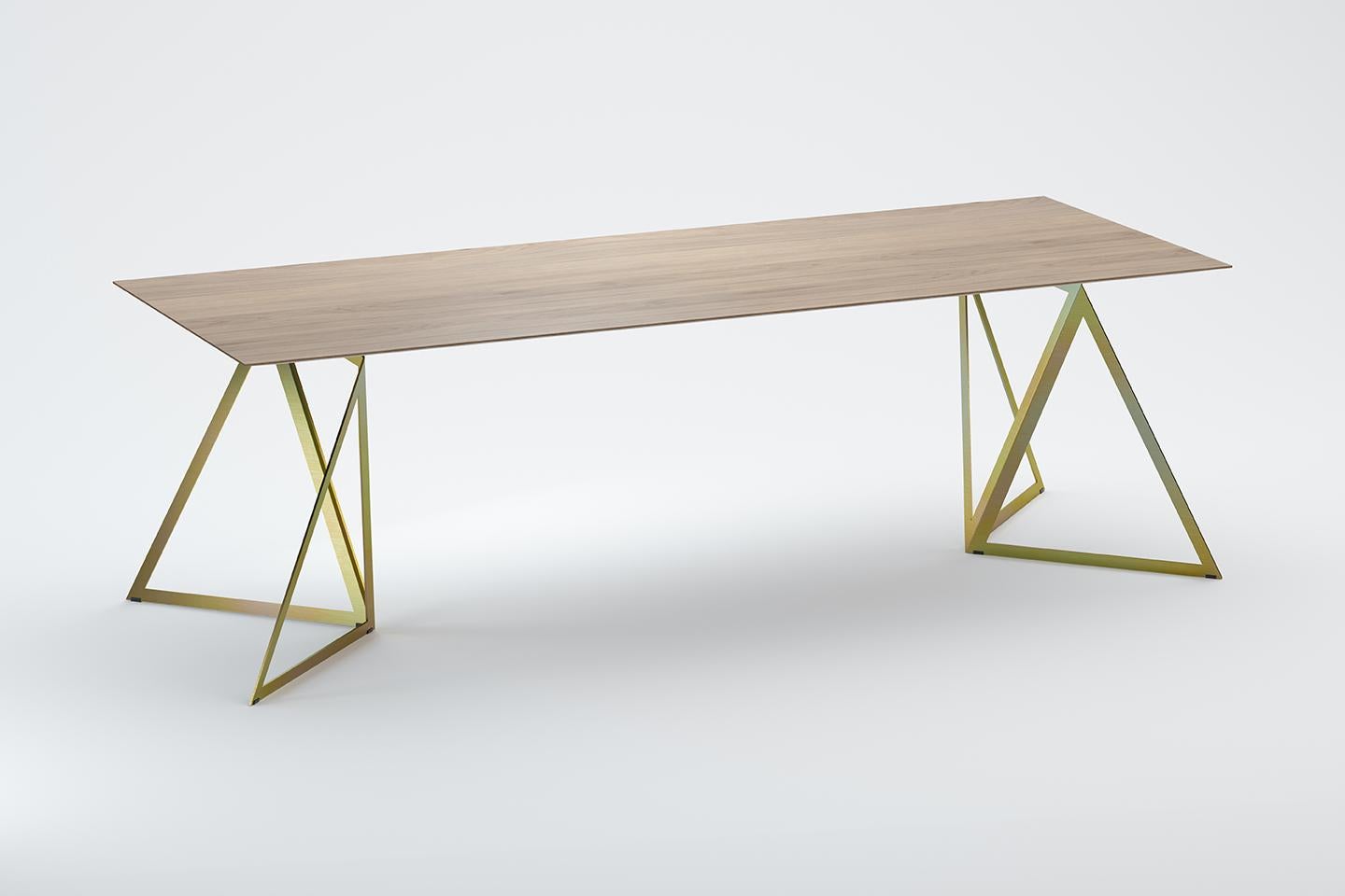 Steel Stand Table 240 Oak by Sebastian Scherer.
Dimensions: D240 x W90 x H74 cm.
Materials: Oak, Steel, Wood.
Also Available: Colours:Solid wood (matt lacquered or oiled): black and white stained ash / natural oak / american walnut
Steel (matt):