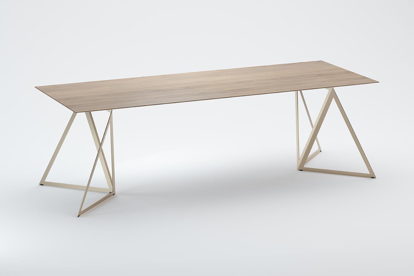 Steel Stand Table 240 Oak by Sebastian Scherer For Sale 1