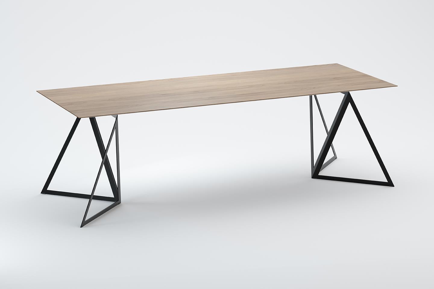 Steel Stand Table 240 Oak by Sebastian Scherer For Sale 2