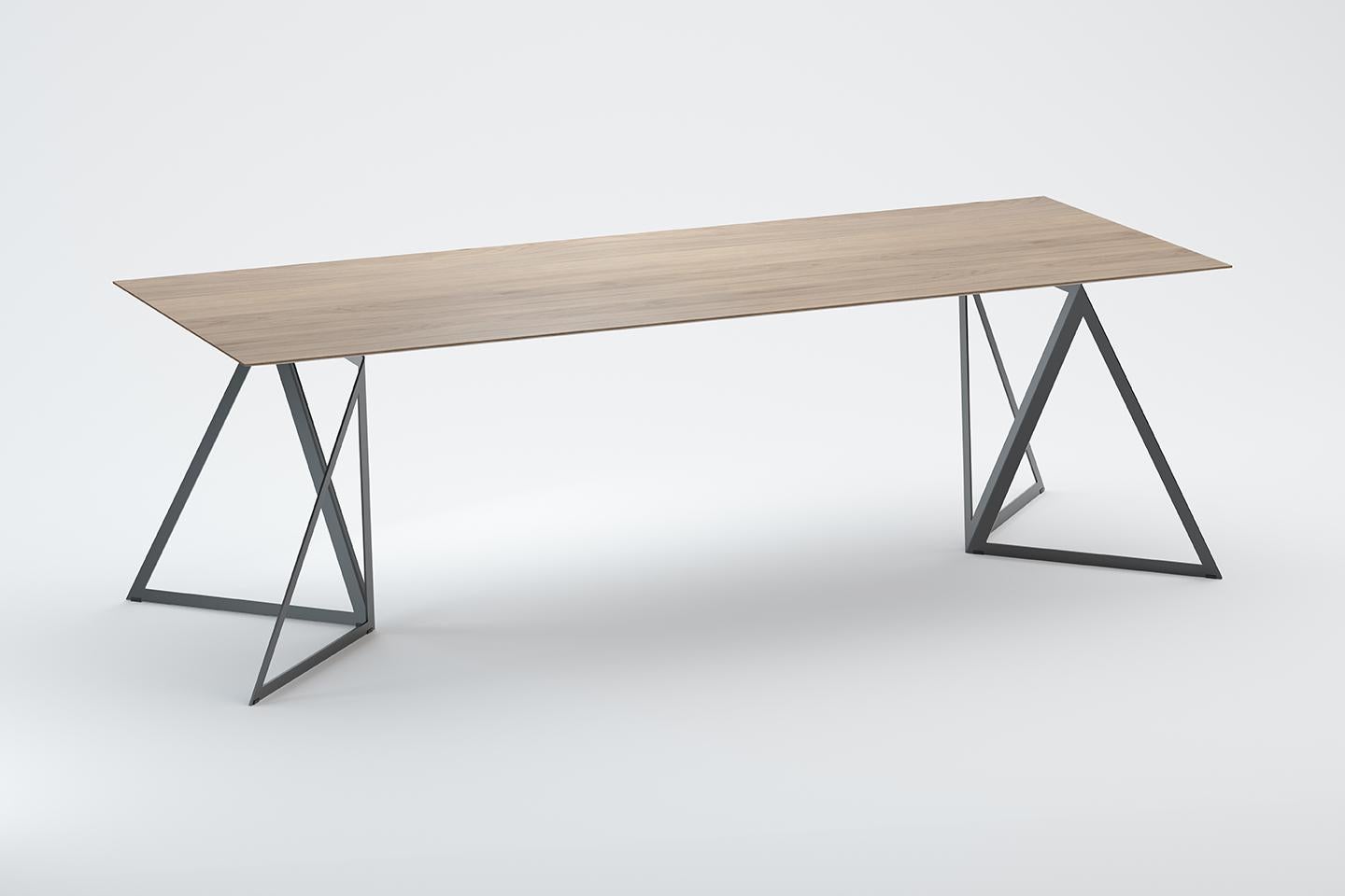 Steel Stand Table 240 Oak by Sebastian Scherer For Sale 3