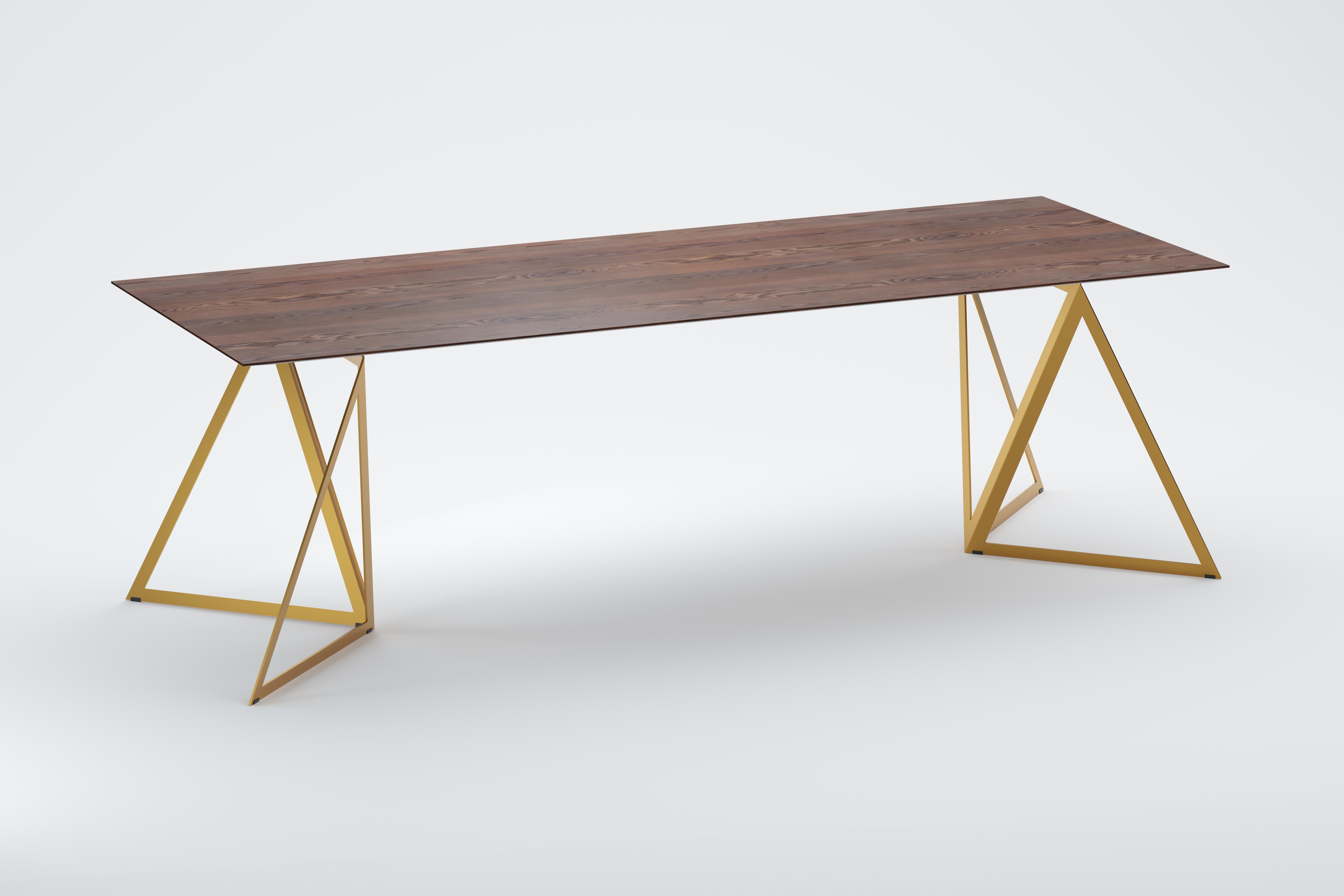 Steel Stand Table 240 Walnut by Sebastian Scherer For Sale 5