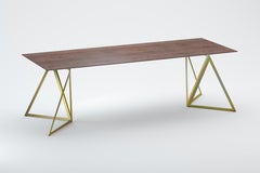 Stahlständertisch 240 Nussbaum von Sebastian Scherer