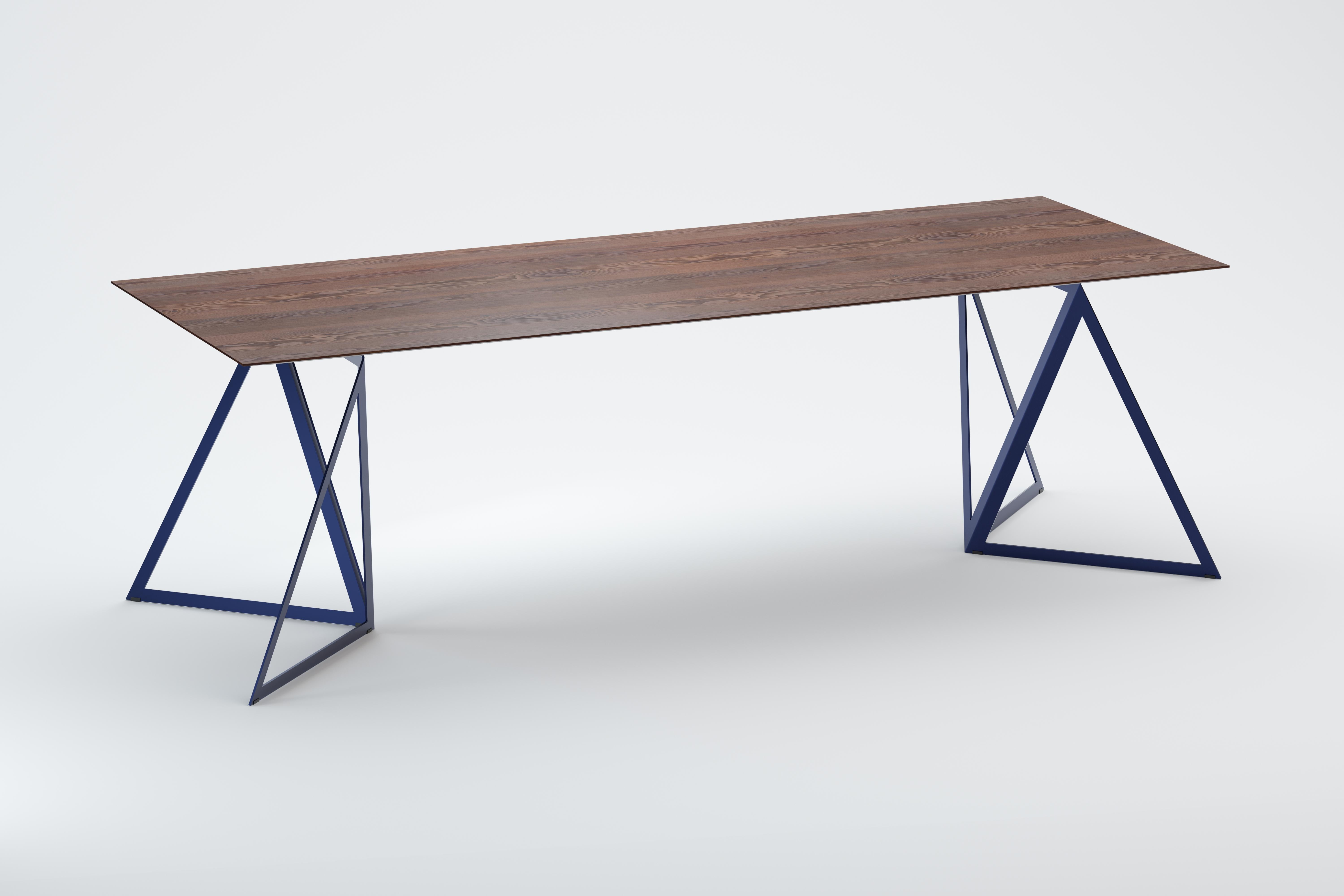 German Steel Stand Table 240 Walnut by Sebastian Scherer For Sale
