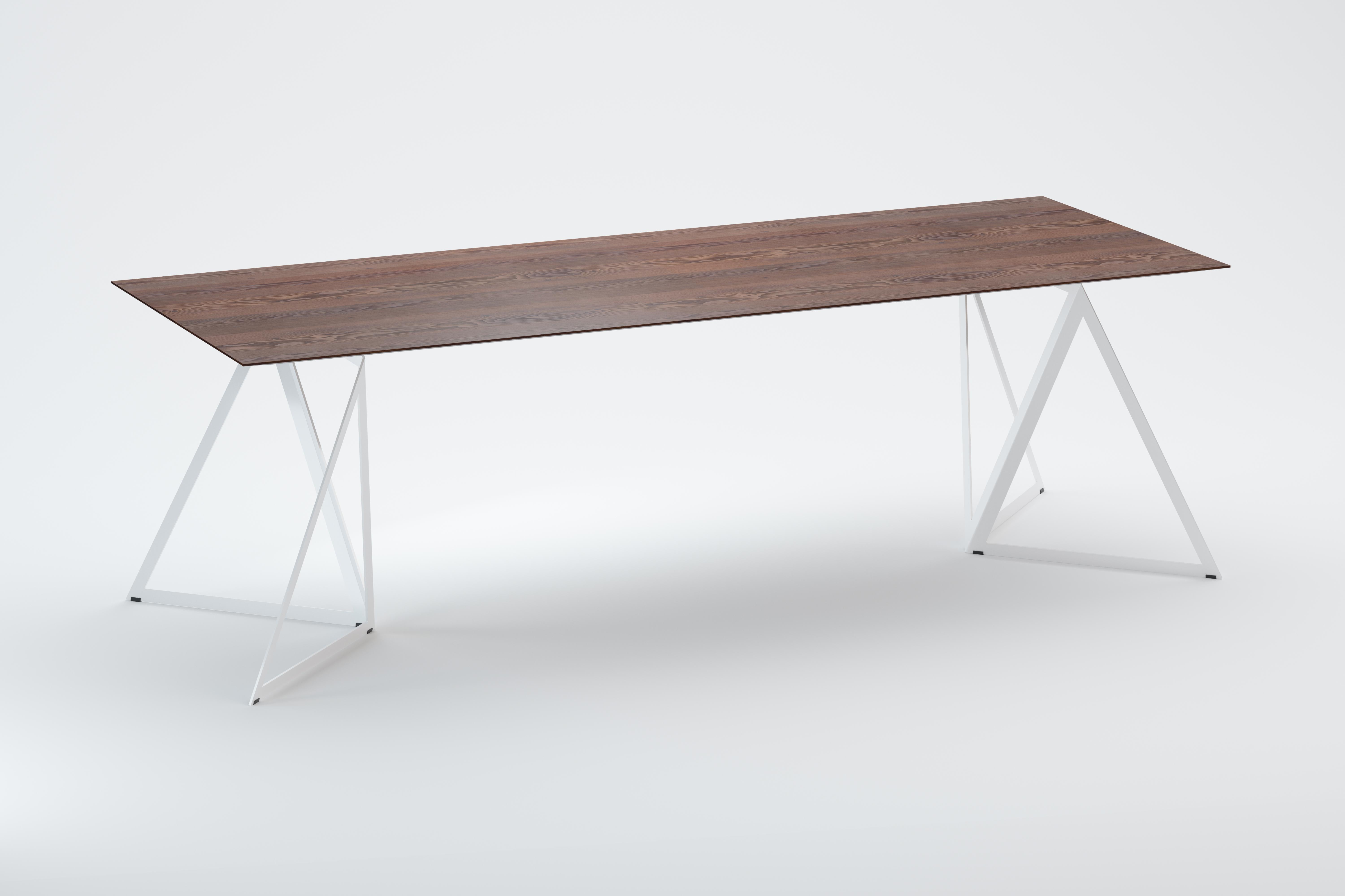 Steel Stand Table 240 Walnut by Sebastian Scherer In New Condition For Sale In Geneve, CH