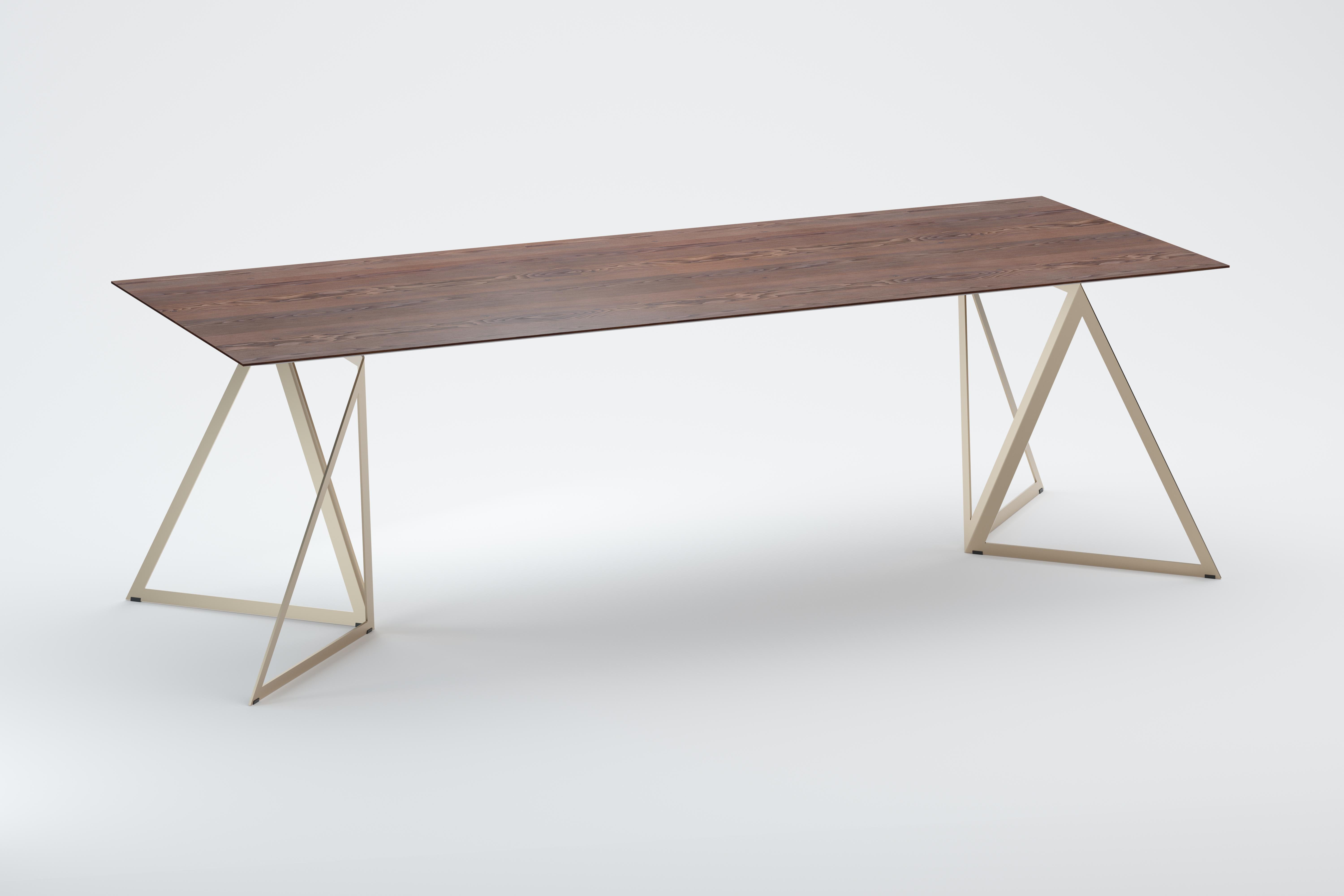 Steel Stand Table 240 Walnut by Sebastian Scherer For Sale 1