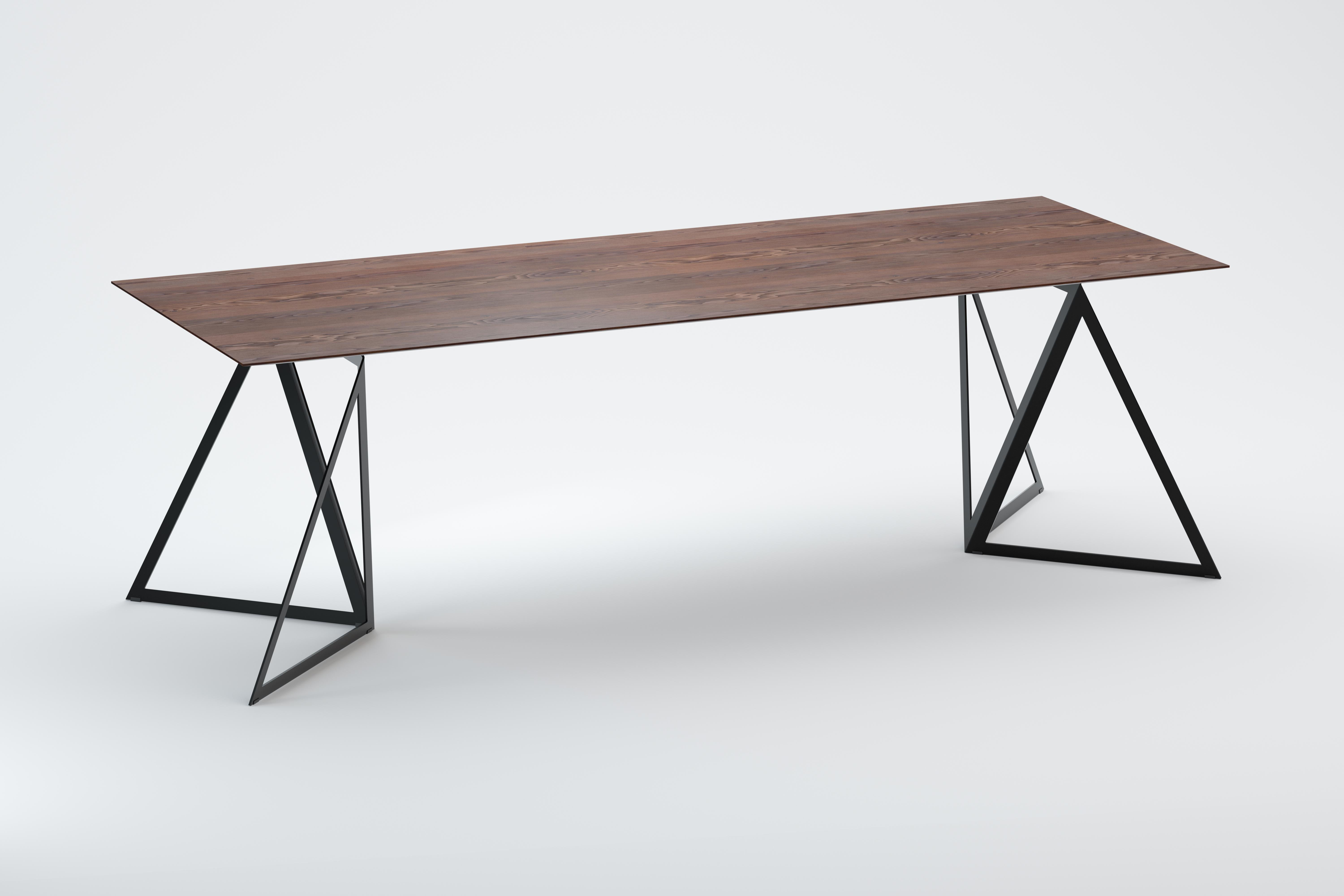 Steel Stand Table 240 Walnut by Sebastian Scherer For Sale 2