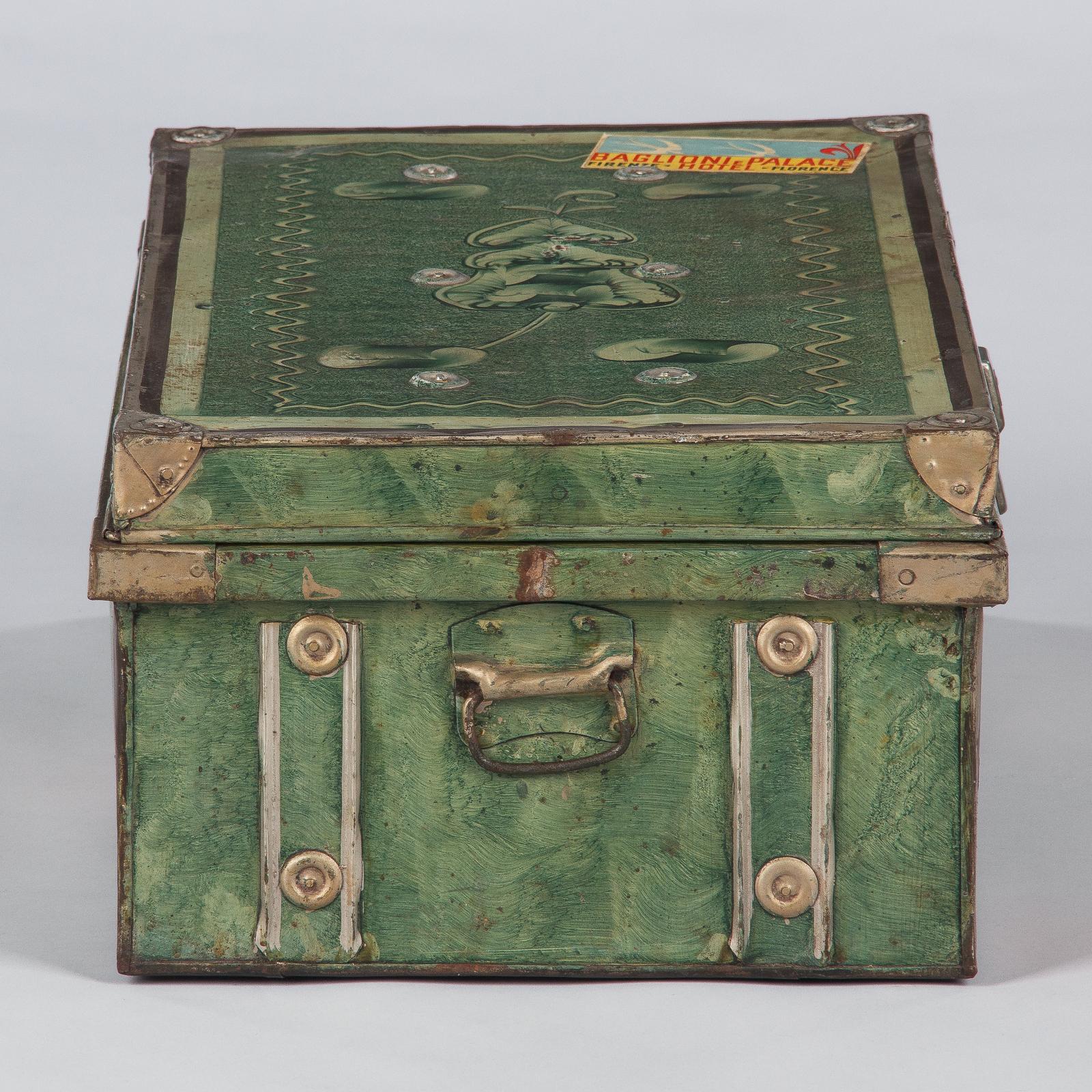 Painted Steel Steamer Trunk by Universal, India, 1950s 2