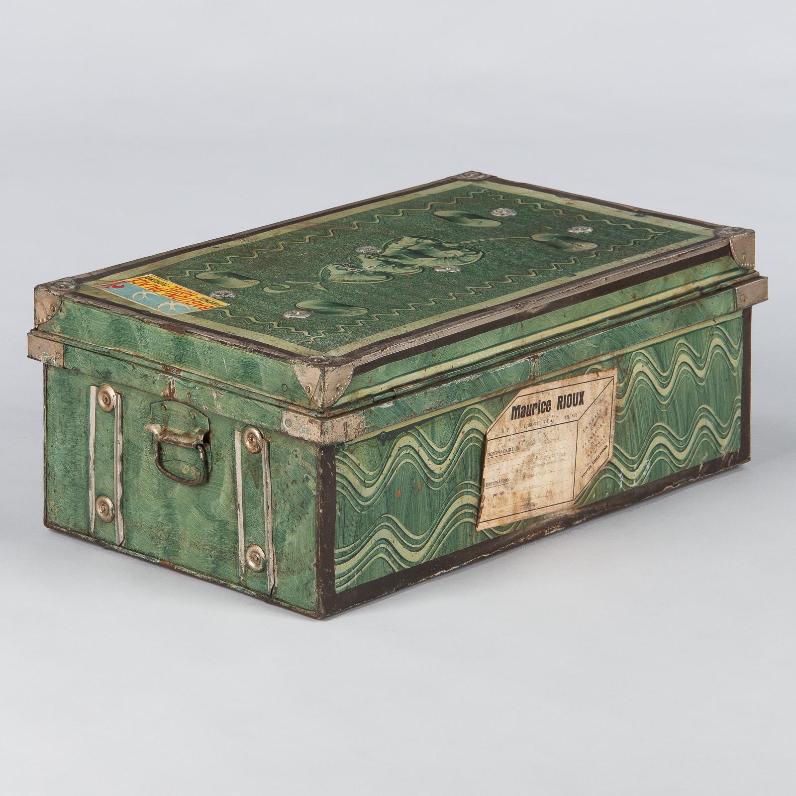 Painted Steel Steamer Trunk by Universal, India, 1950s 7