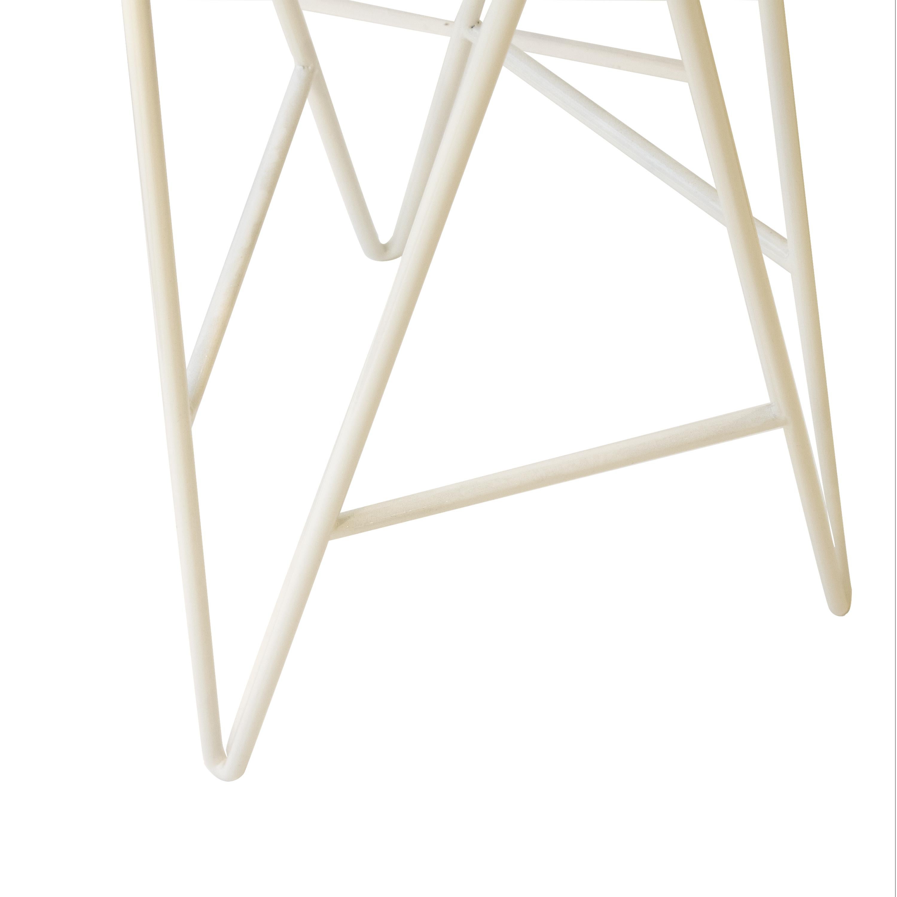 Contemporary Steel Stool Designed By IKB191 with Geometric Pattaron, Spain 2022.