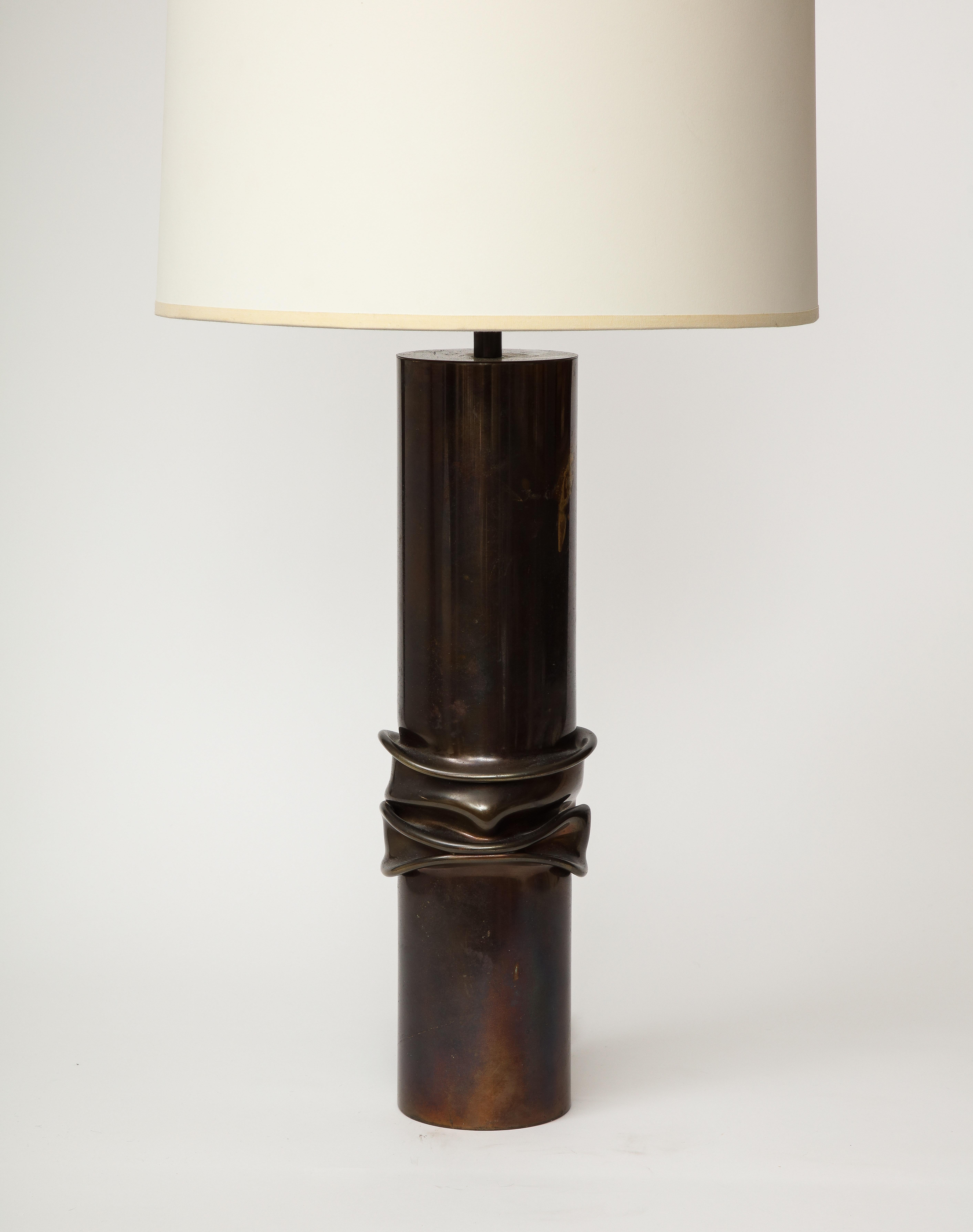 French Steel Table Lamp by Jacques Moniquet, France, c. 1960 For Sale