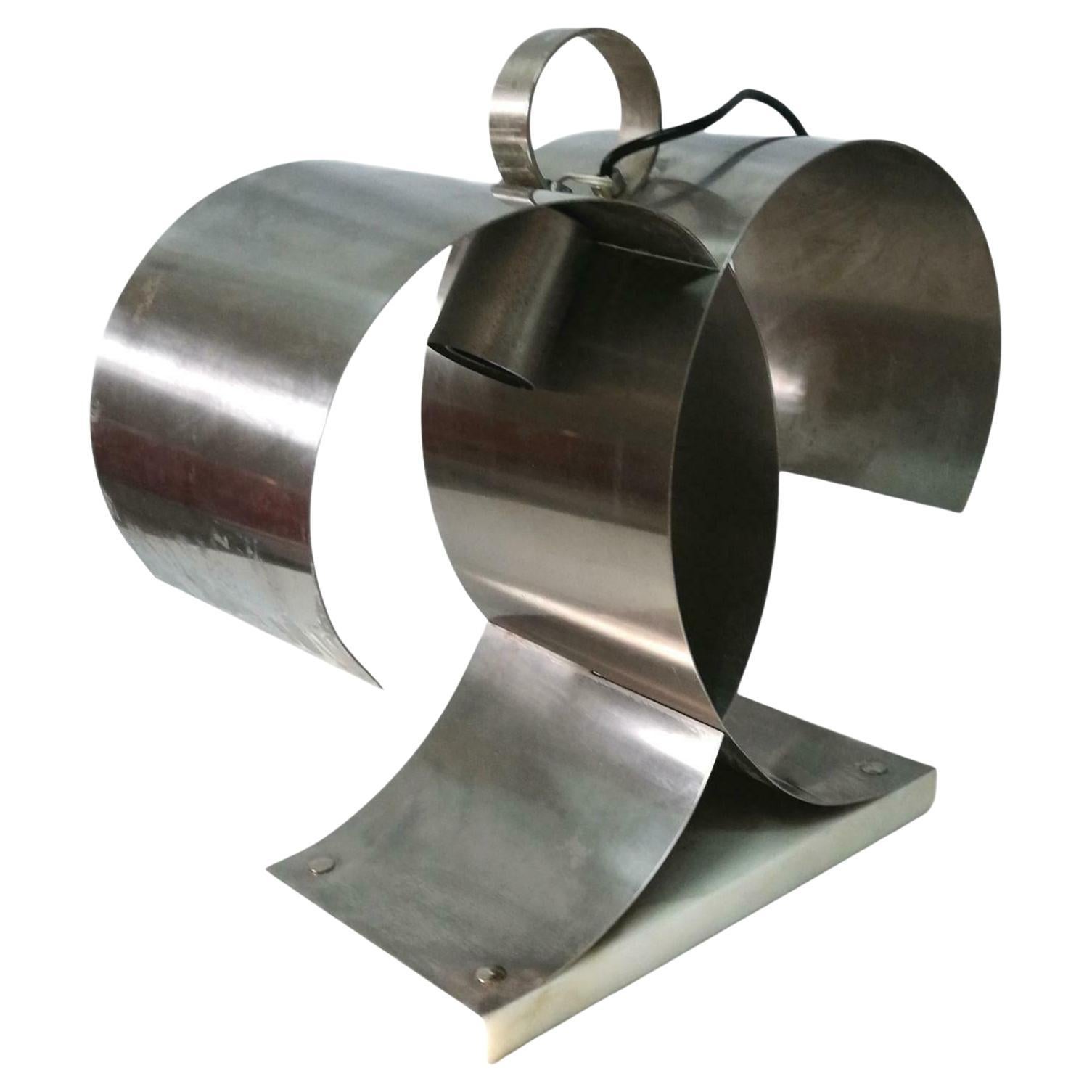 Steel Sculptured Floor Lamp Design Francois 1970s For Sale at 1stDibs