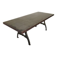 Steel Table with Cast Iron Legs
