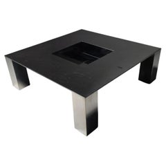 Mesa baja Tebe de acero de Giovanni Offredi para Saporiti Italia, Italia, 1970s