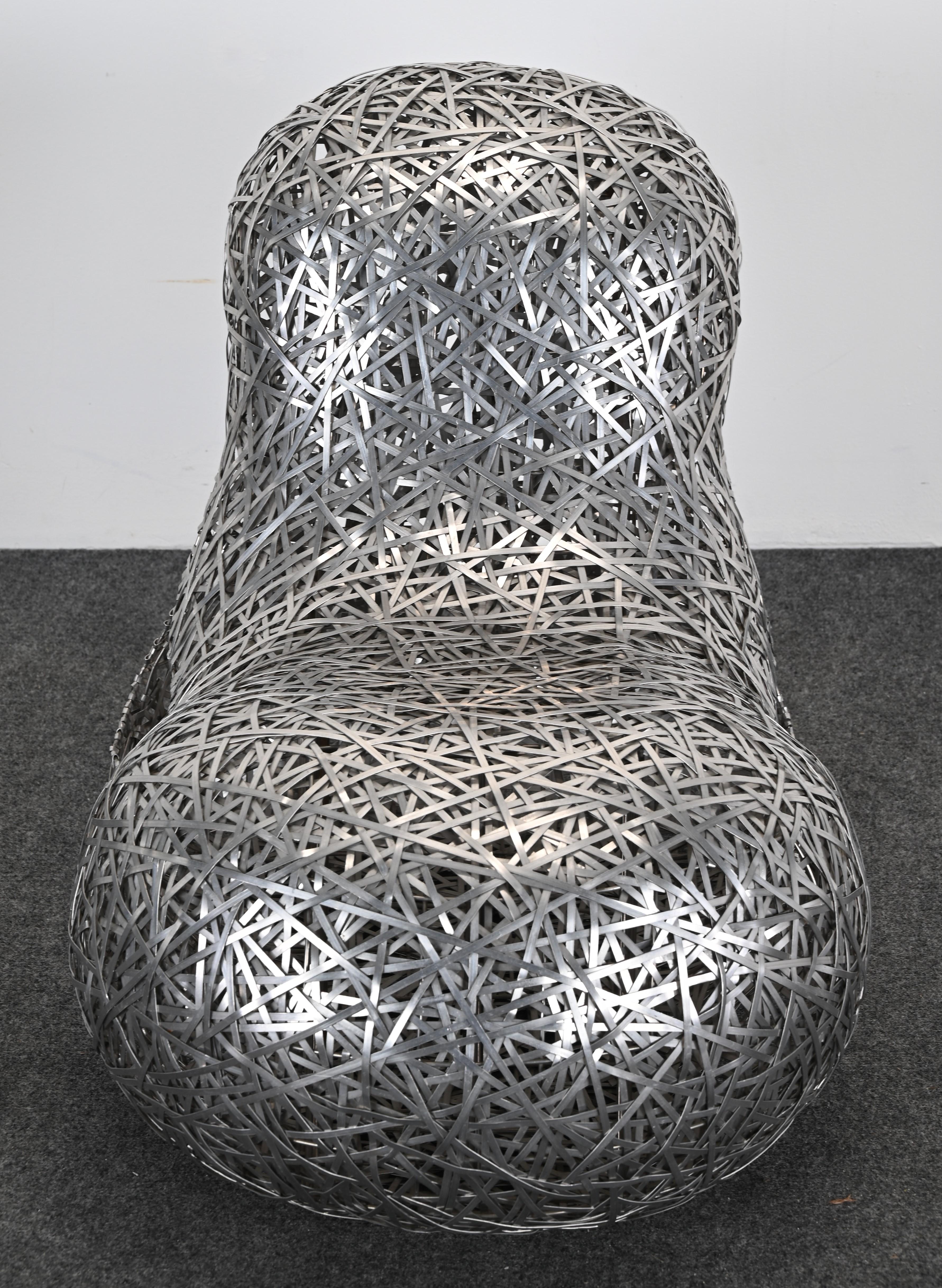 Steel Tongue Chair by Bannavis Andrew Sribyatta for Pie Studios, 2000s For Sale 6