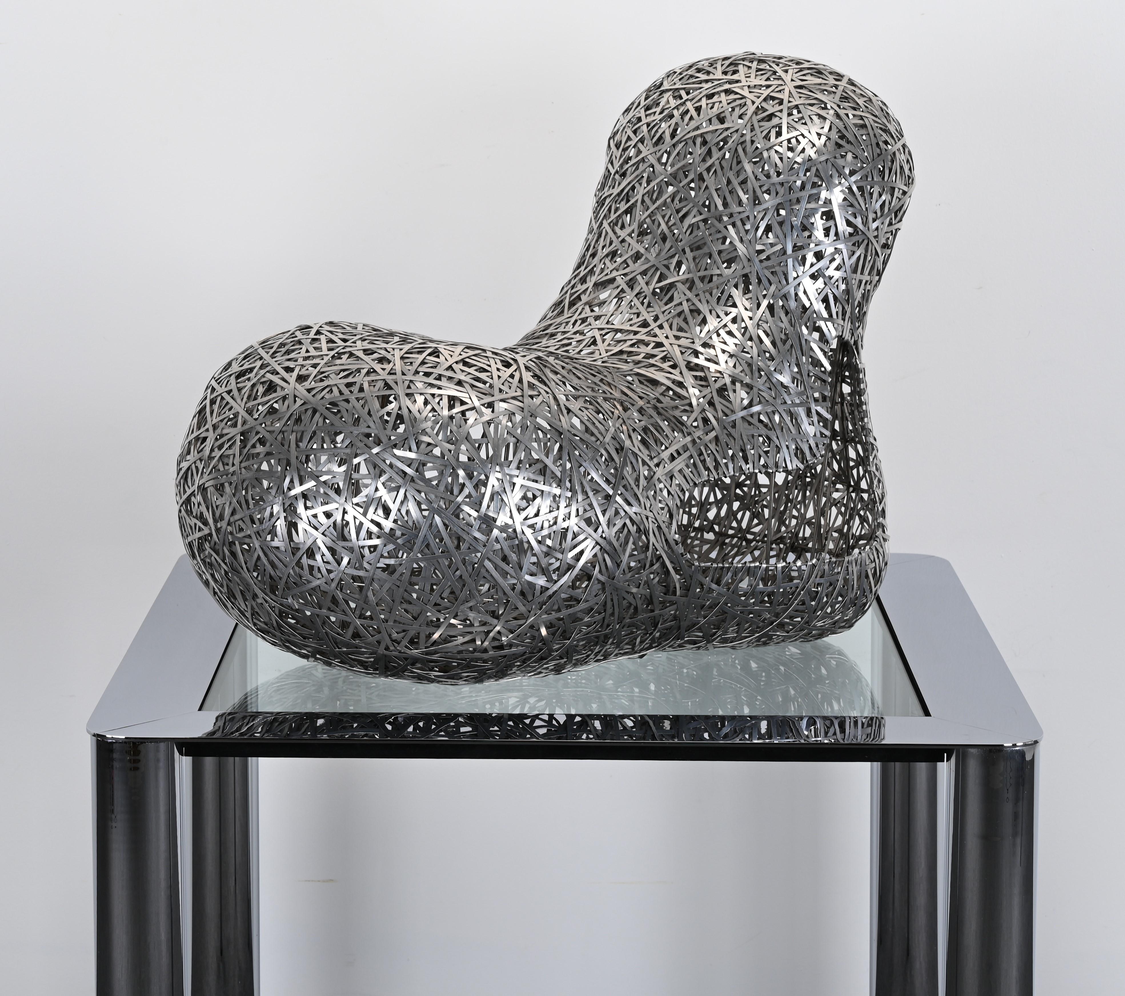 Moderne Chaise Tongue en acier de Bannavis Andrew Sribyatta pour Pie Studios, années 2000 en vente