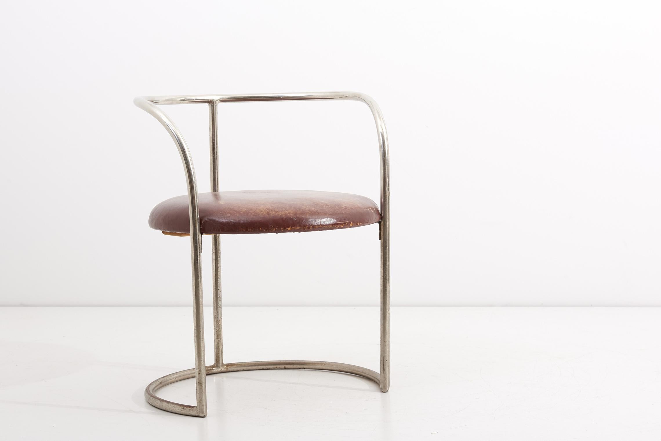 Steel Tube and Leather Chair by Eskil Sundahl, Sweden, 1930s 5