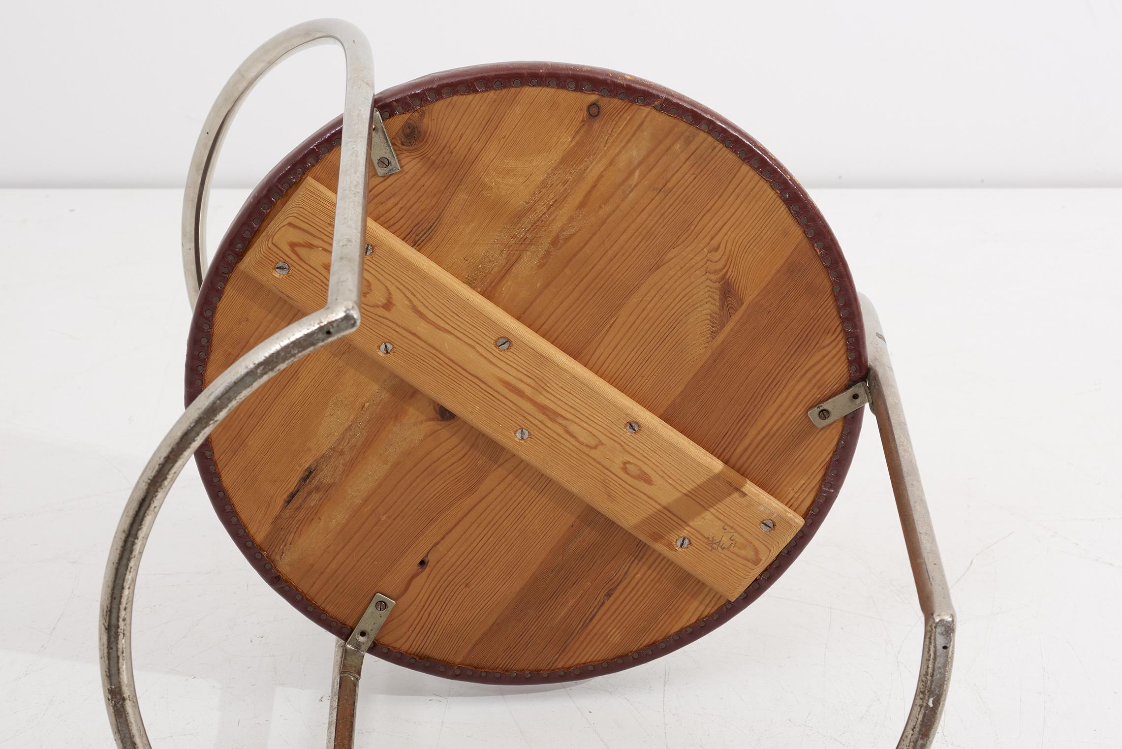 Steel Tube and Leather Chair by Eskil Sundahl, Sweden, 1930s 6