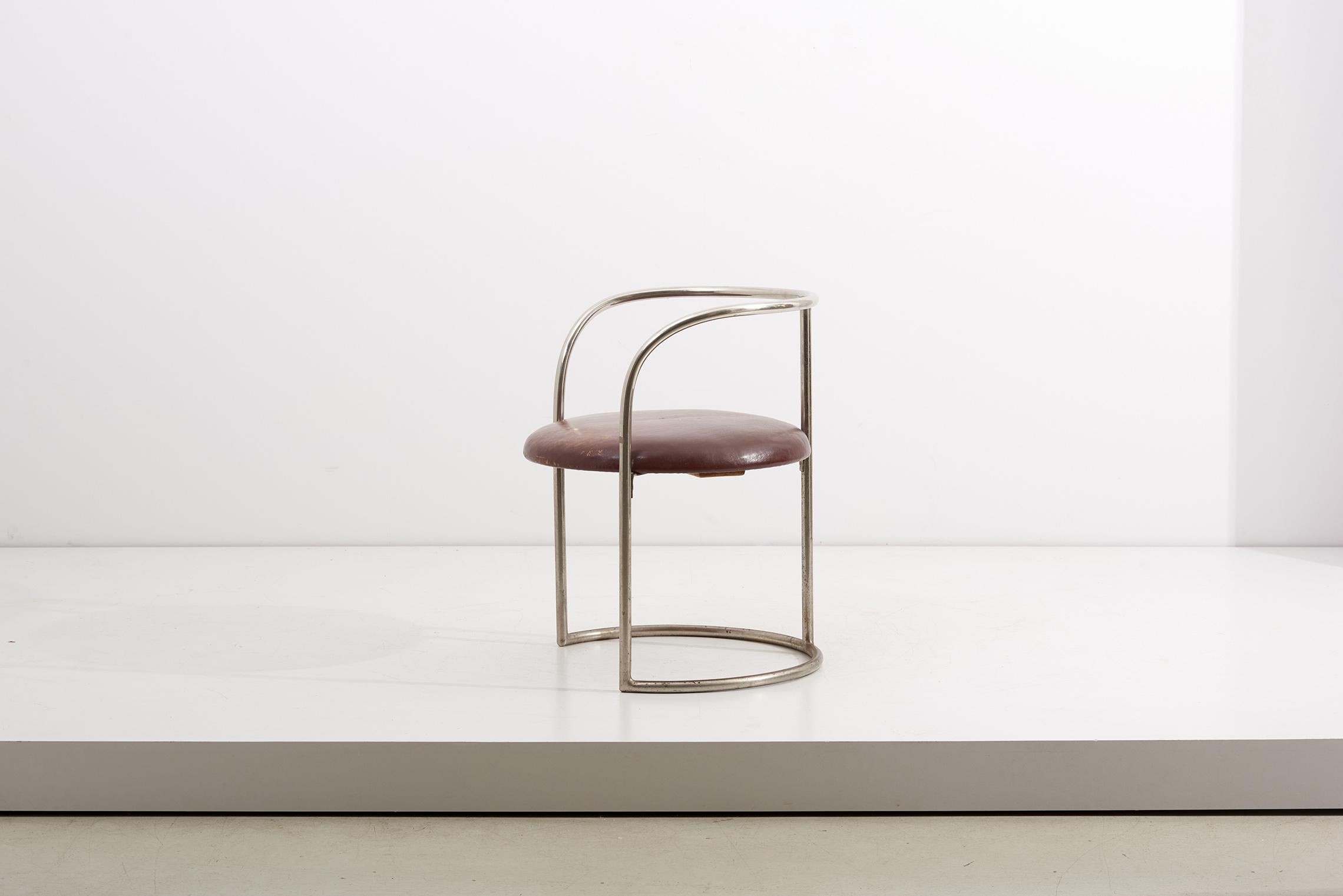Swedish Steel Tube and Leather Chair by Eskil Sundahl, Sweden, 1930s