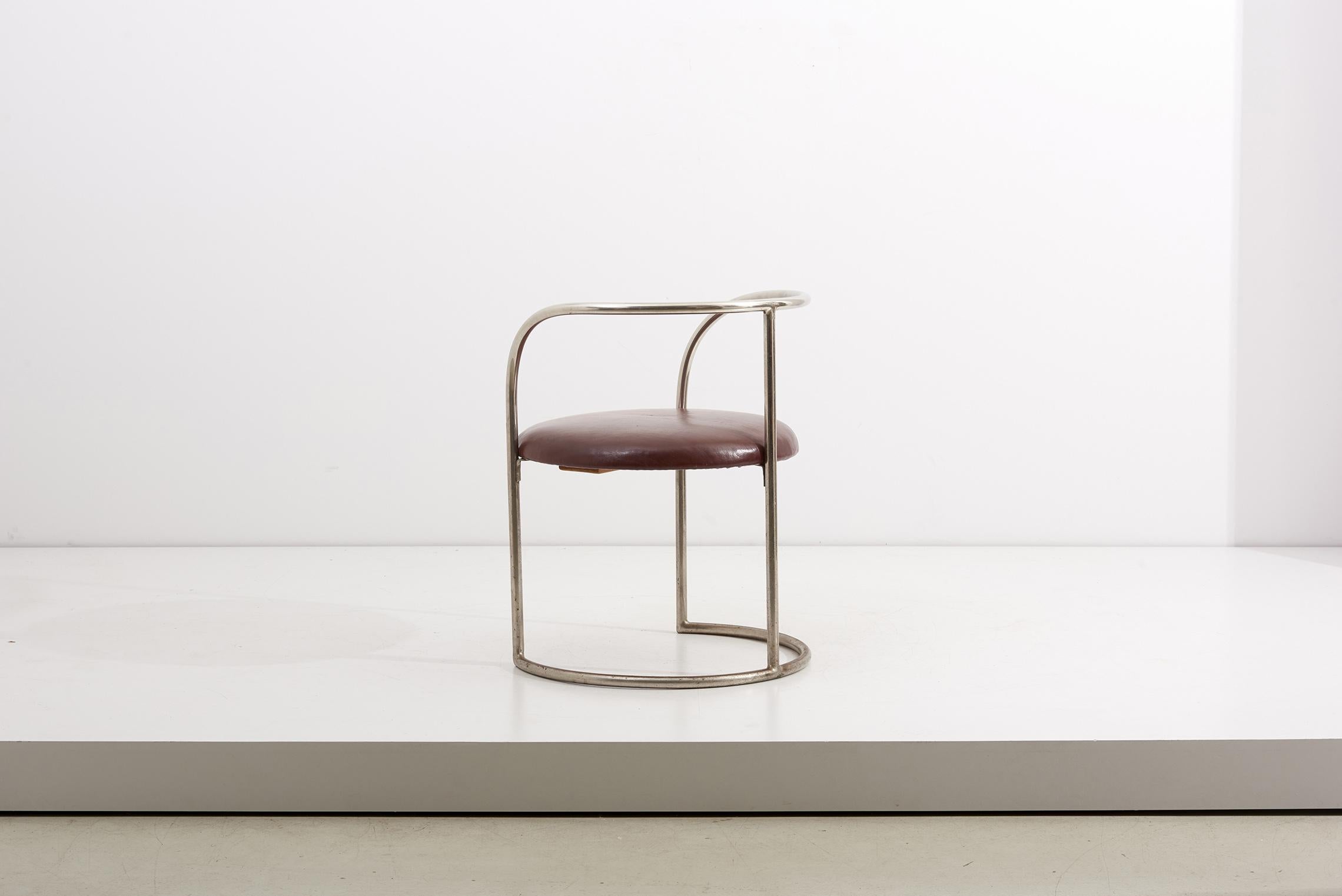 Steel Tube and Leather Chair by Eskil Sundahl, Sweden, 1930s In Good Condition In Berlin, DE