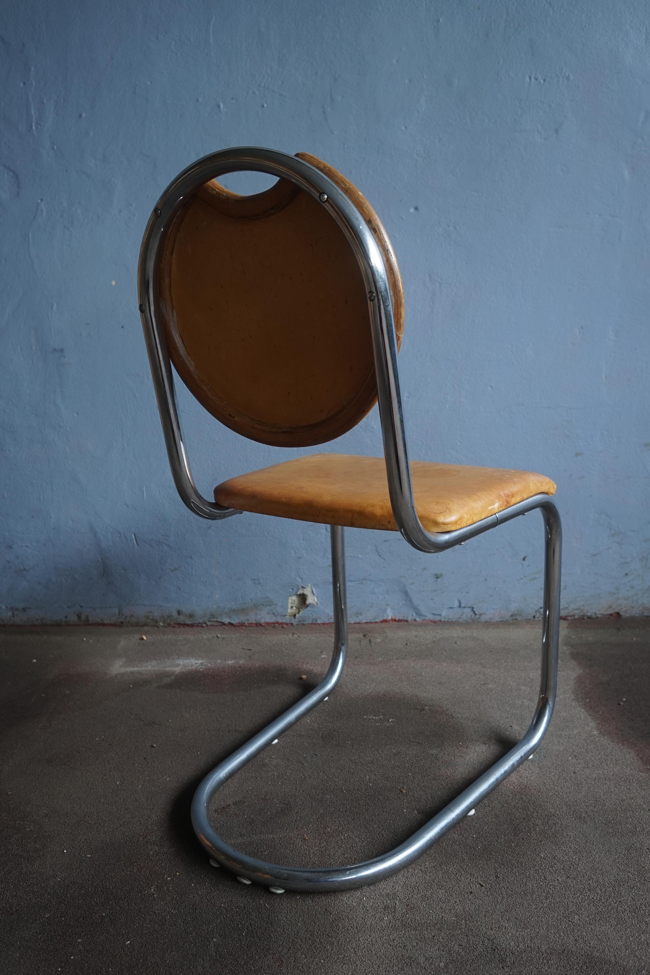 Steel Tube Chair Designed by Sven Markelius for Ds Staal Sweden, 1930s