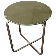 Steel Tube Side Table with Solid Onyx Plate
