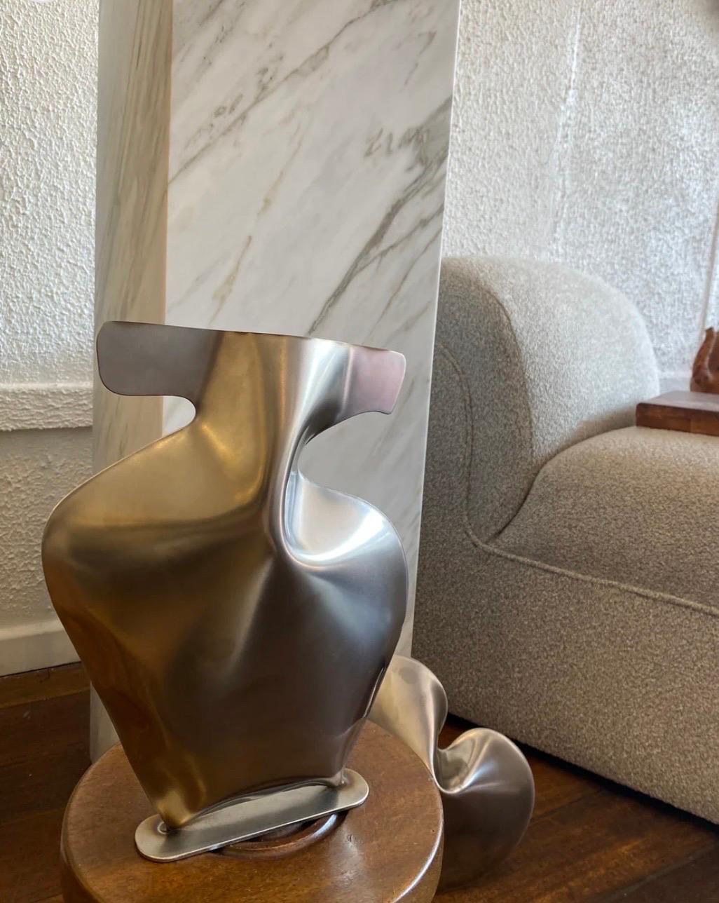 Modern Steel Vase 1 by Duzi Objects  For Sale