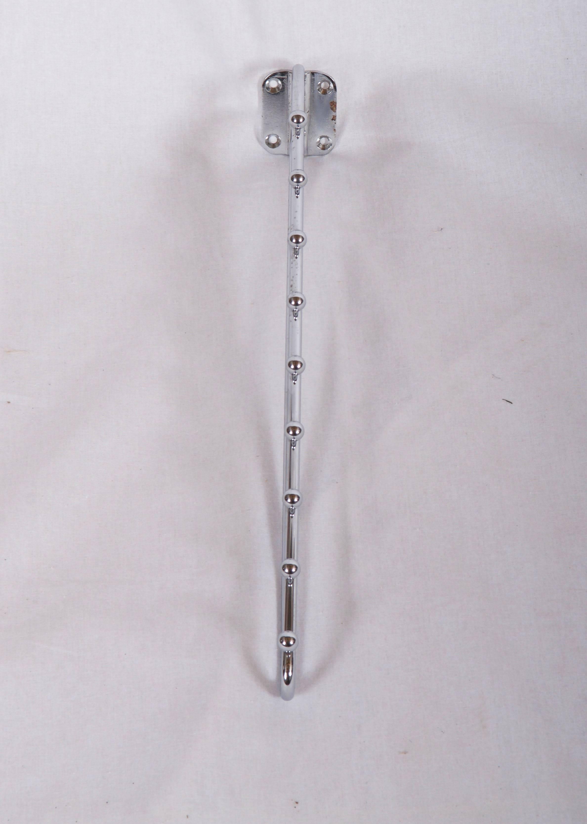 Steel chromed, wall-mounted with four screws. Made in Germany in the late 1970s. 
Price/piece.