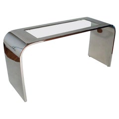 Vintage Steel Waterfall Console Table by Stanley Jay Friedman for Brueton