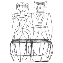 Steel "Woman and Man" Bench by John Risley