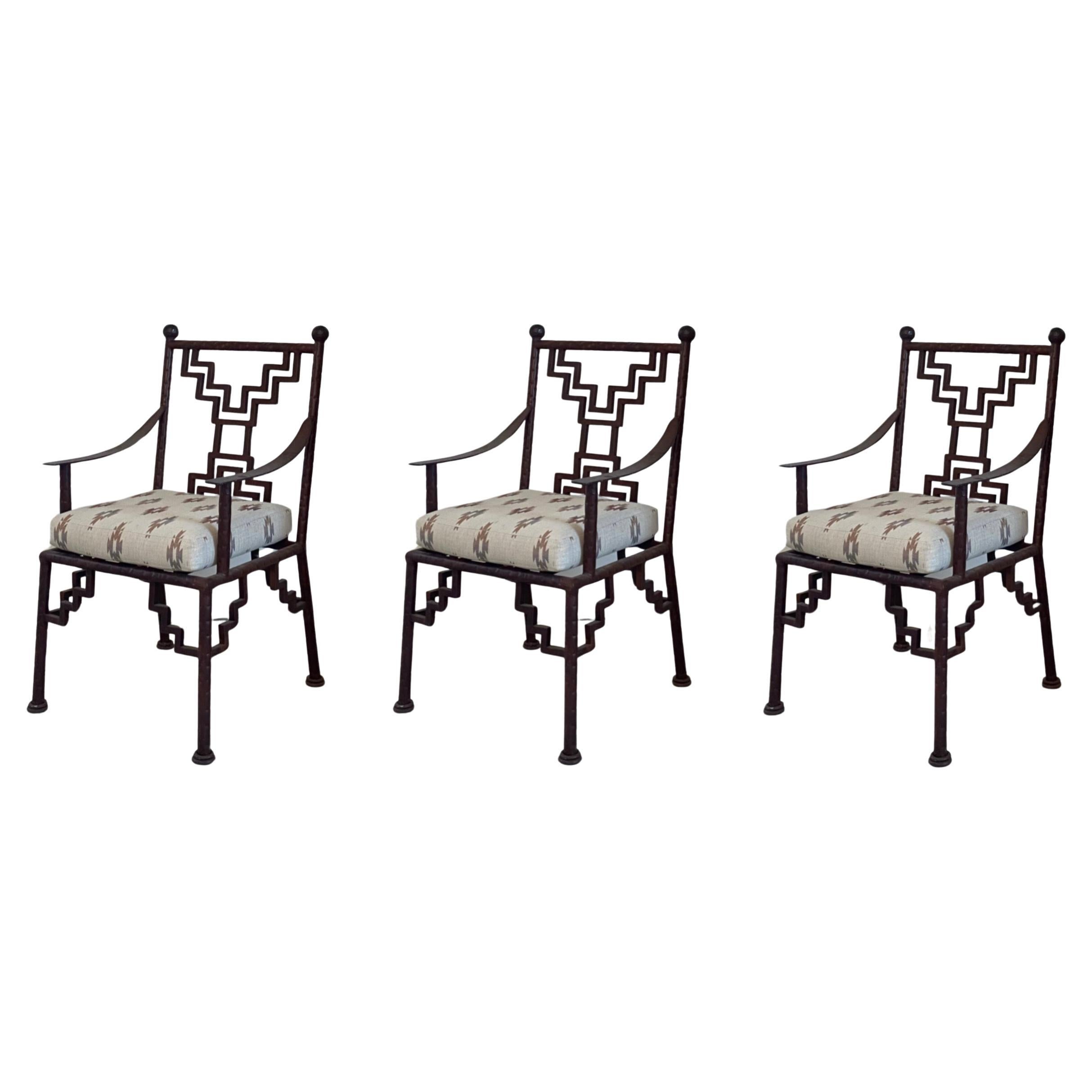 Poltrone Ziggurat in acciaio, set da 3 in vendita