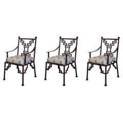 Steel Ziggurat Armchairs, Set of 3